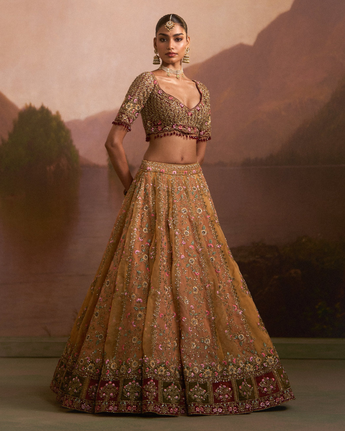 Dholki Mustard Lehenga Set
