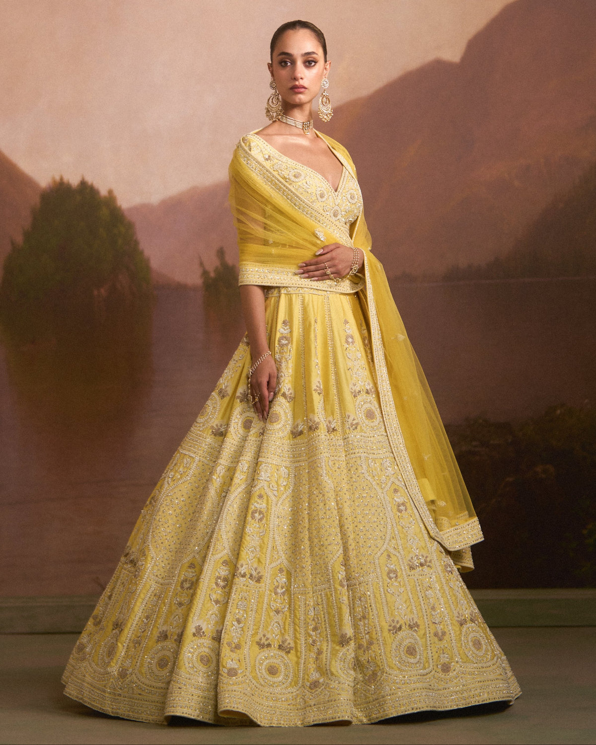 Haldi Lime Yellow Lehenga Set