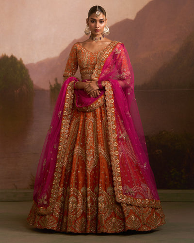 Angeethi Rust Lehenga Set