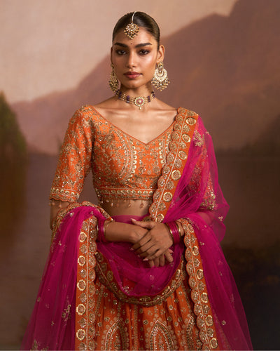 Angeethi Rust Lehenga Set