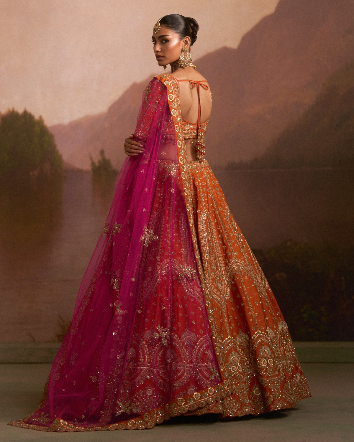 Angeethi Rust Lehenga Set