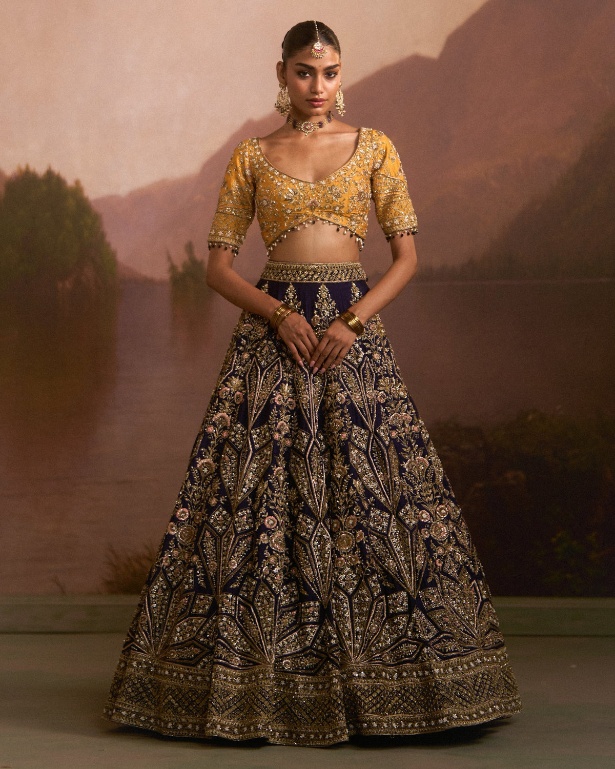 Pichhli Raat Navy Lehenga Set