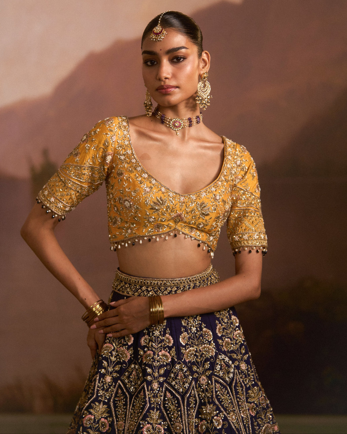 Pichhli Raat Navy Lehenga Set
