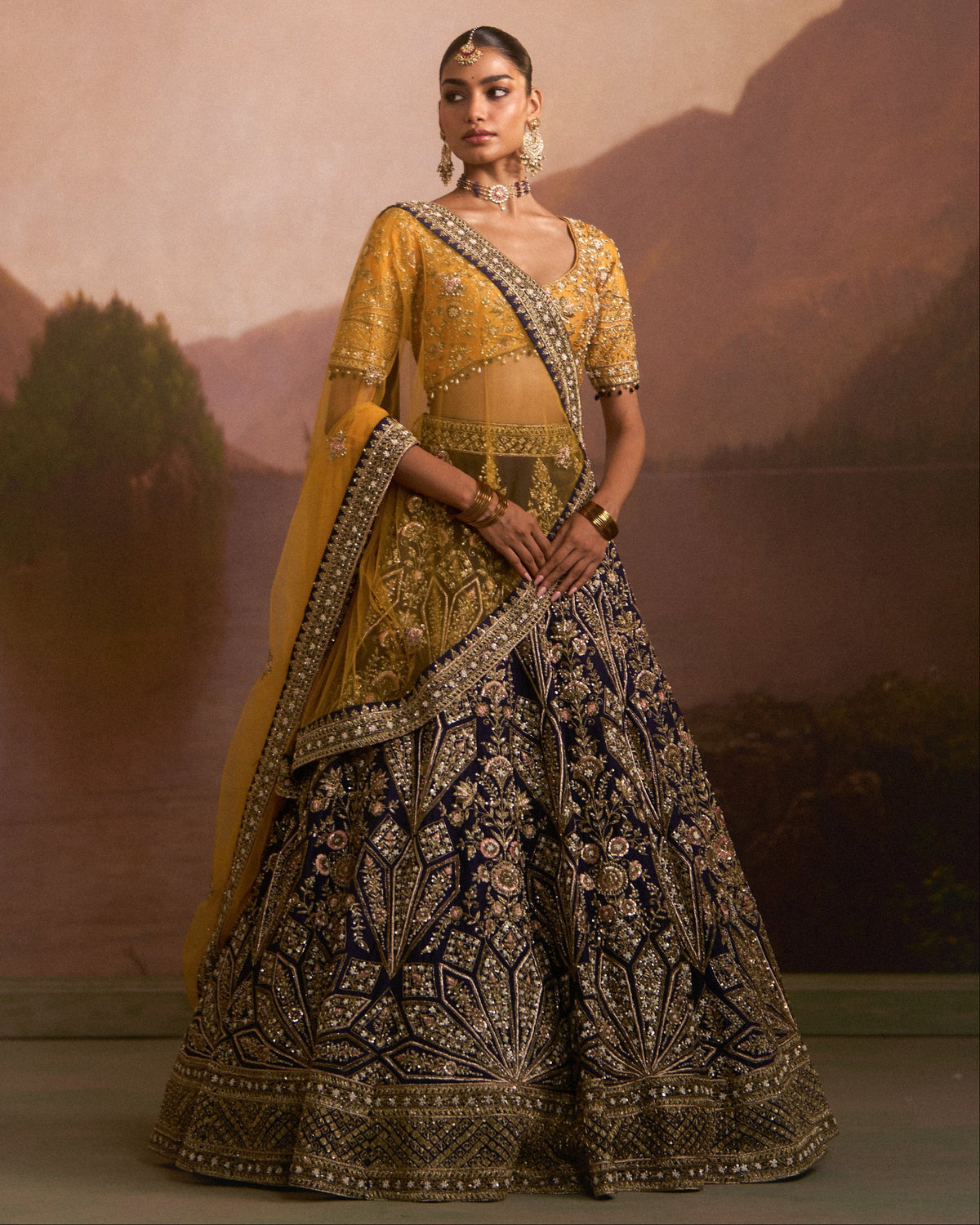 Pichhli Raat Navy Lehenga Set
