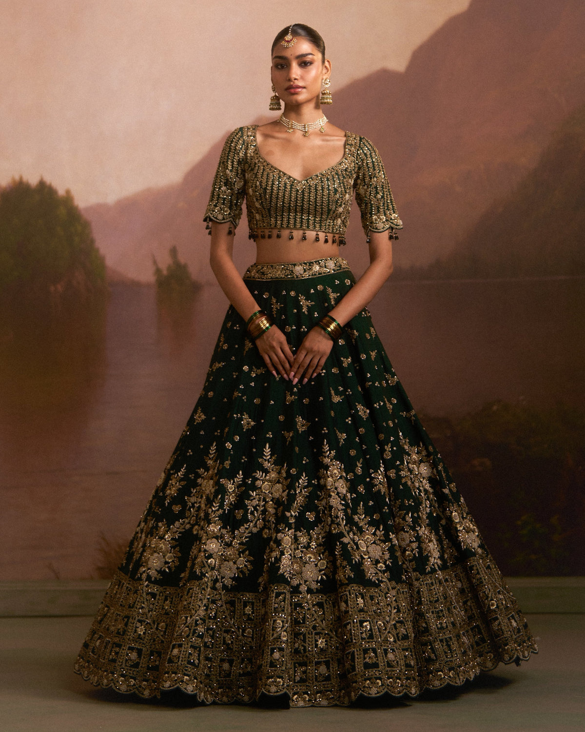 Raat Rani Green Lehenga Set