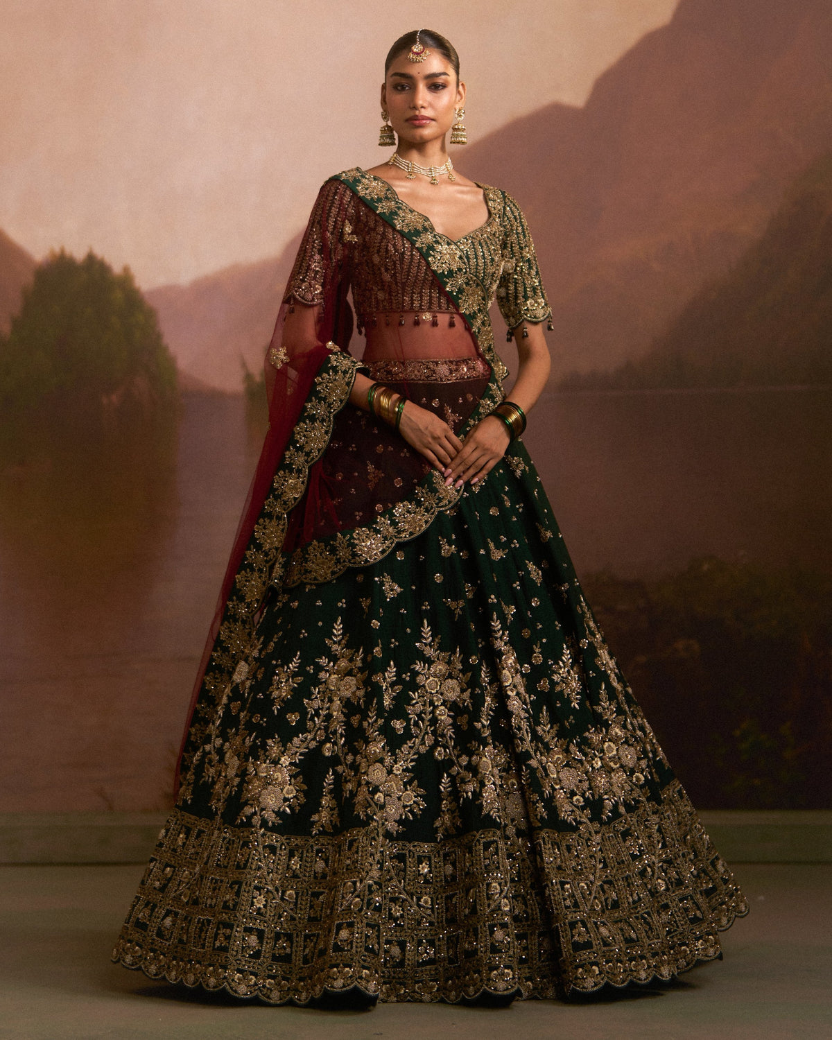 Raat Rani Green Lehenga Set