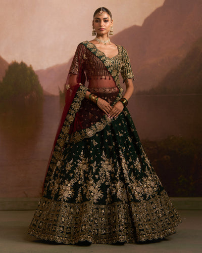 Raat Rani Green Lehenga Set