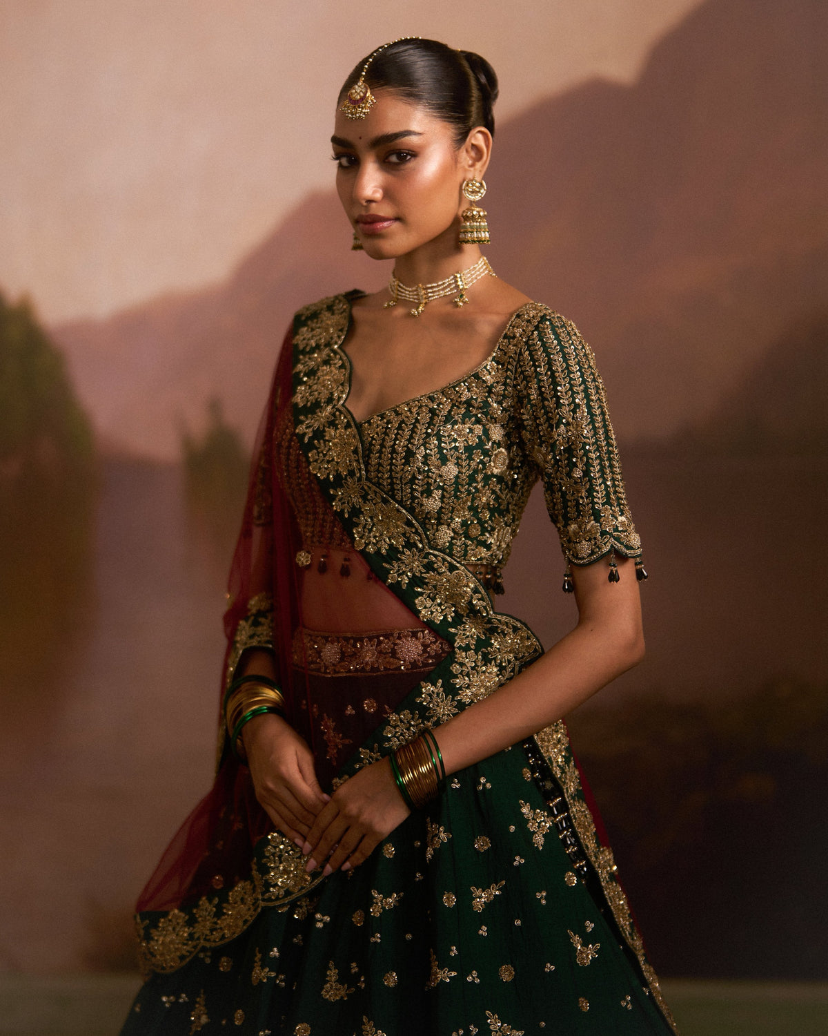 Raat Rani Green Lehenga Set