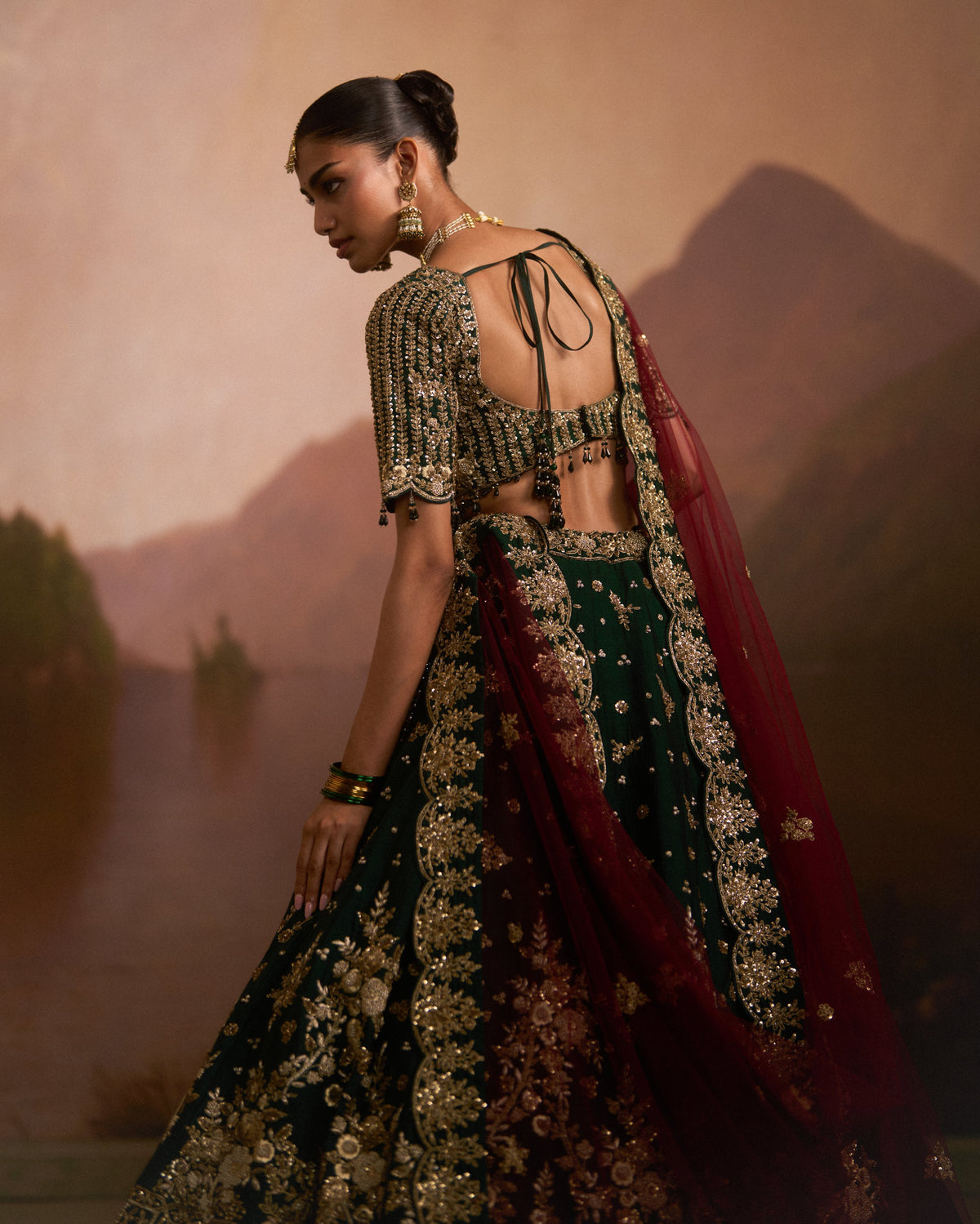 Raat Rani Green Lehenga Set