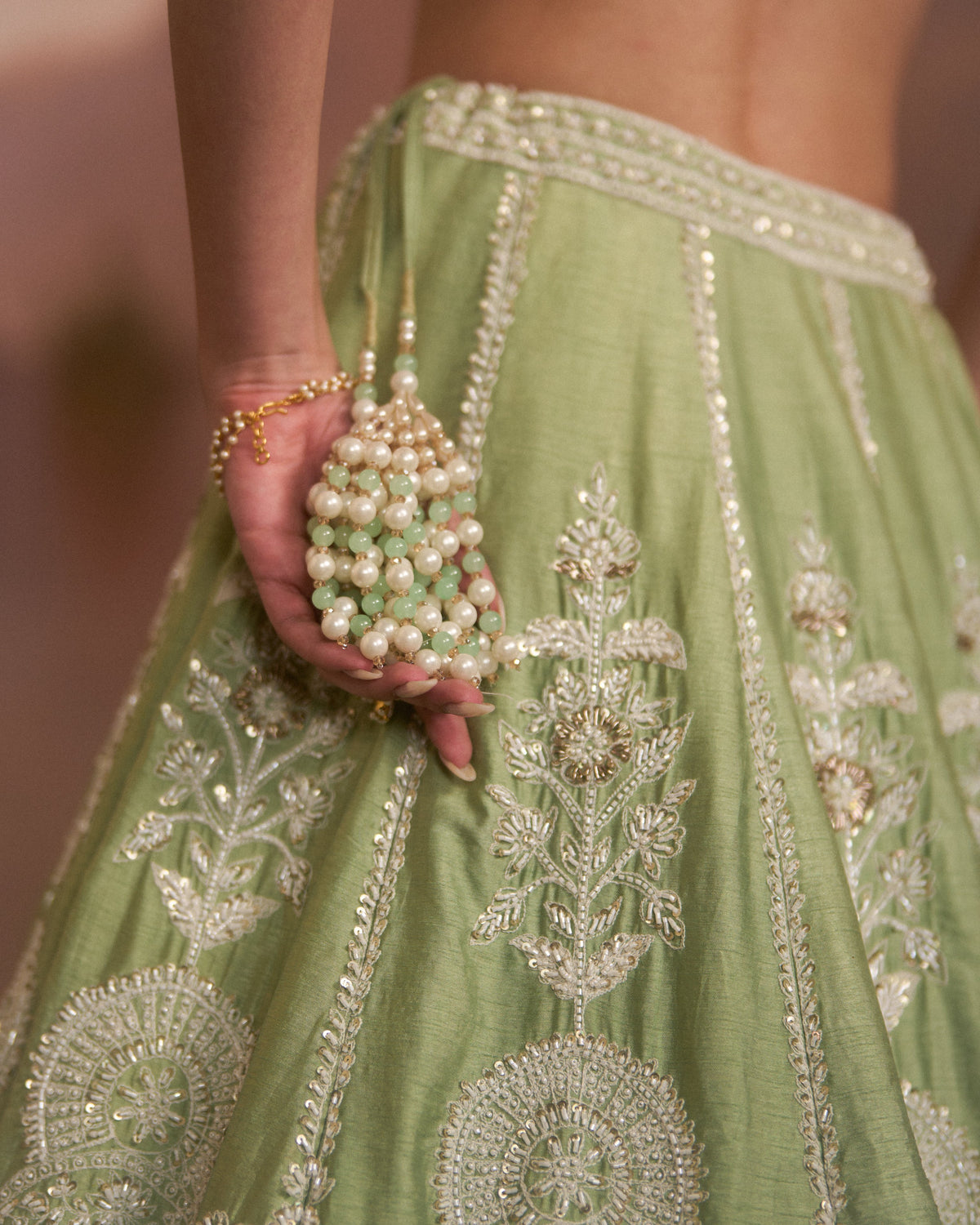 Purvai Mint Green Lehenga Set