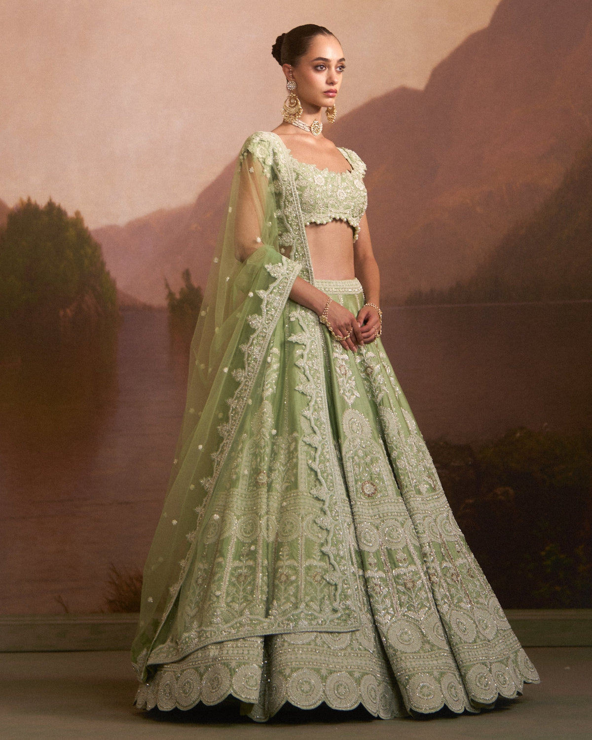 Purvai Mint Green Lehenga Set