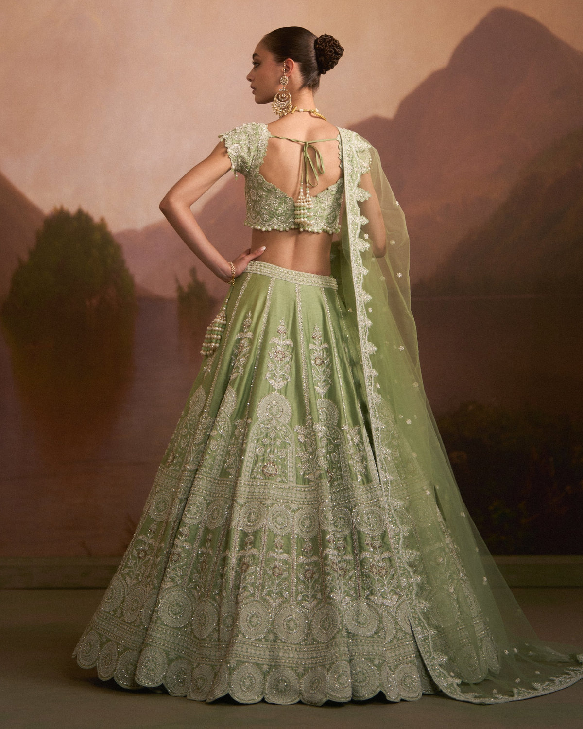Purvai Mint Green Lehenga Set