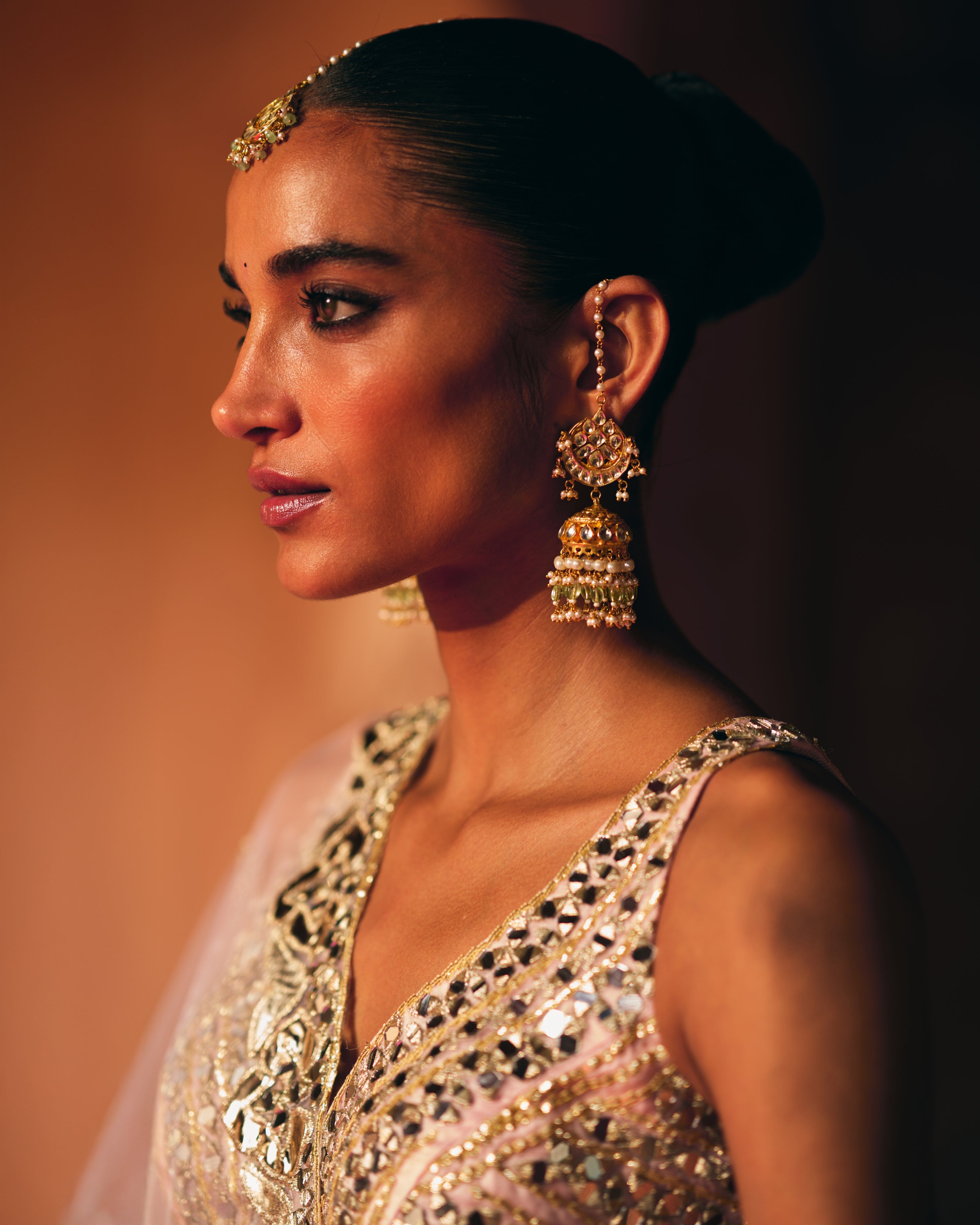 Pink Organza Lehenga Set