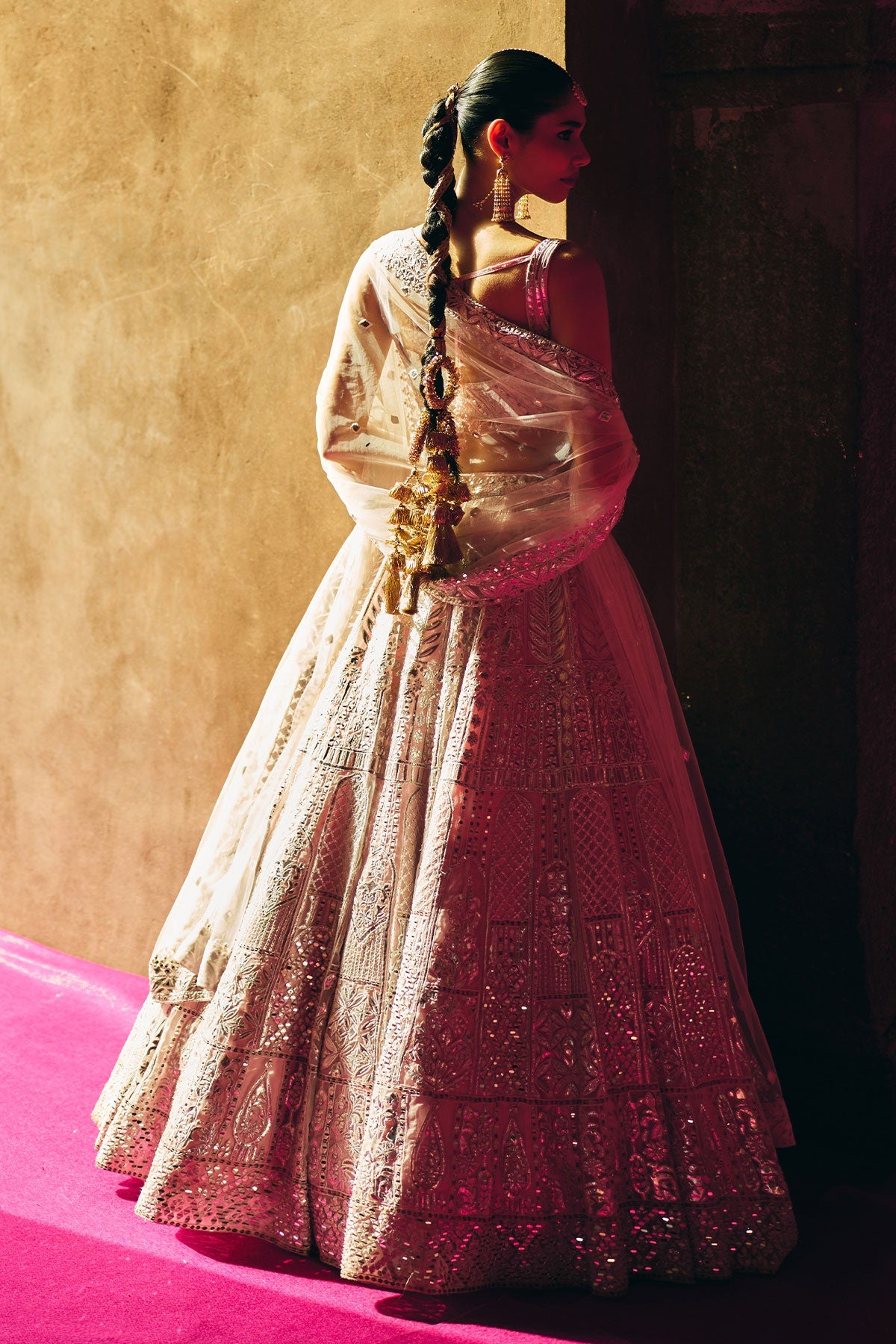 Blush Pink Organza Lehenga Set
