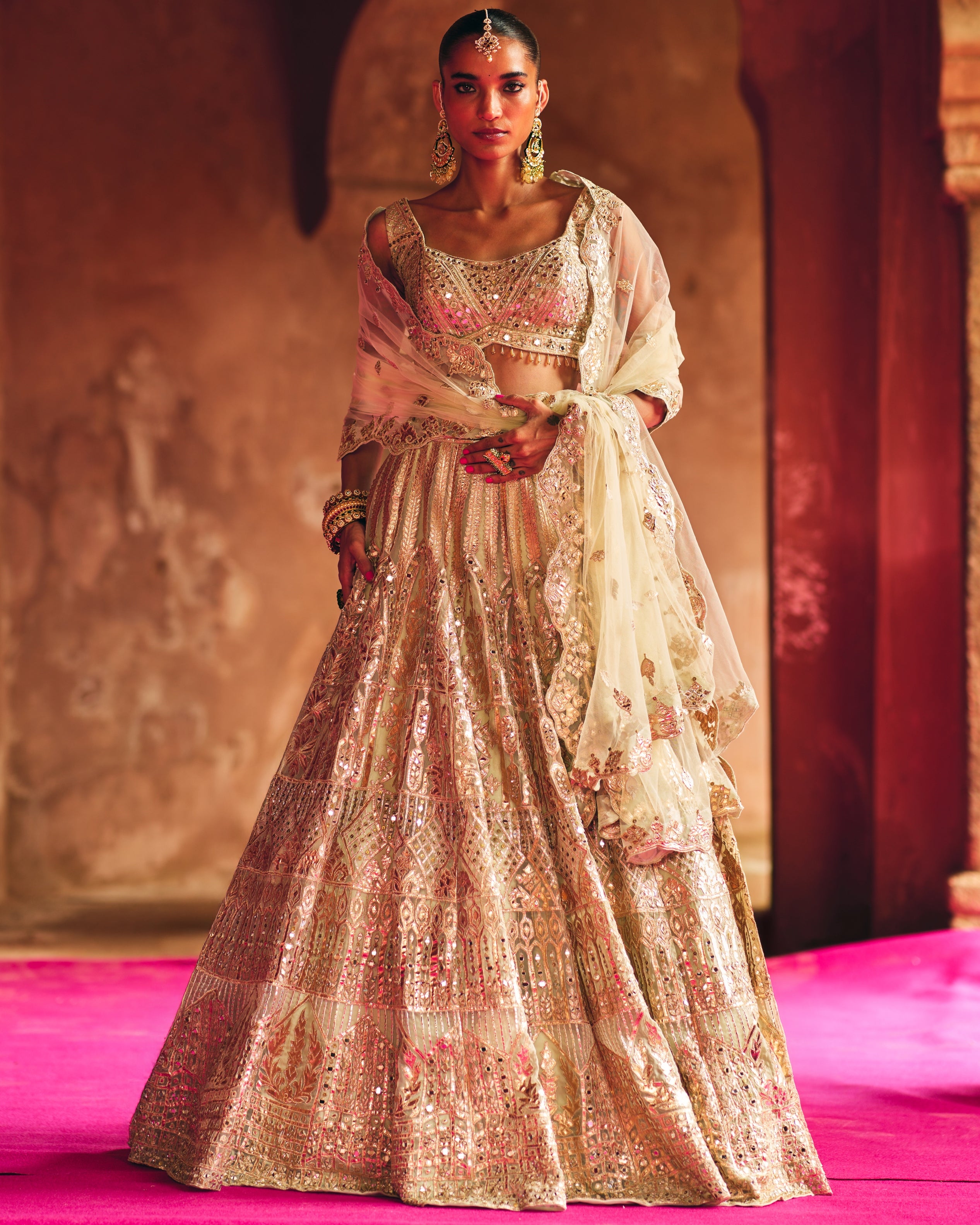 Mint Green Organza Lehenga Set