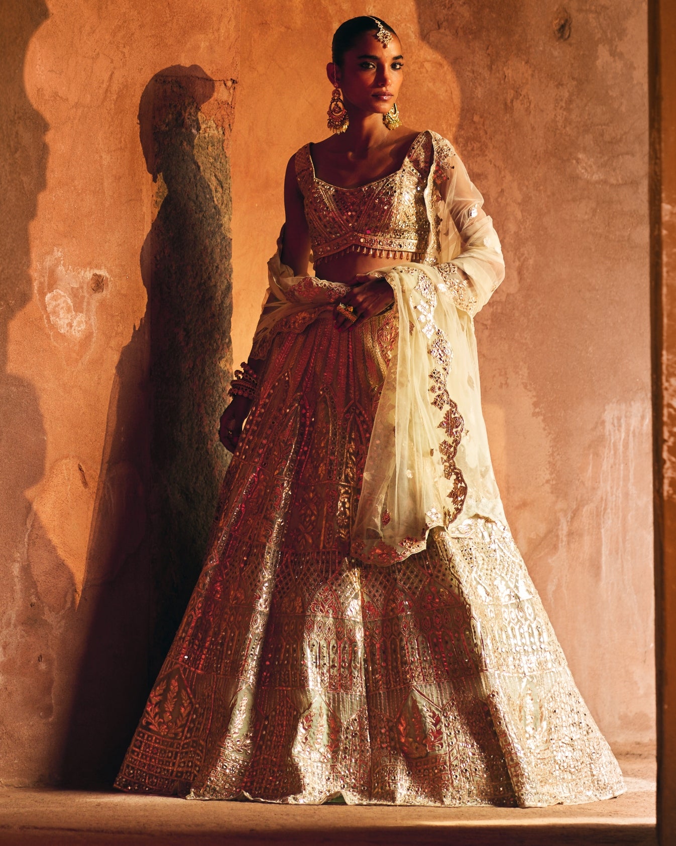 Mint Green Organza Lehenga Set