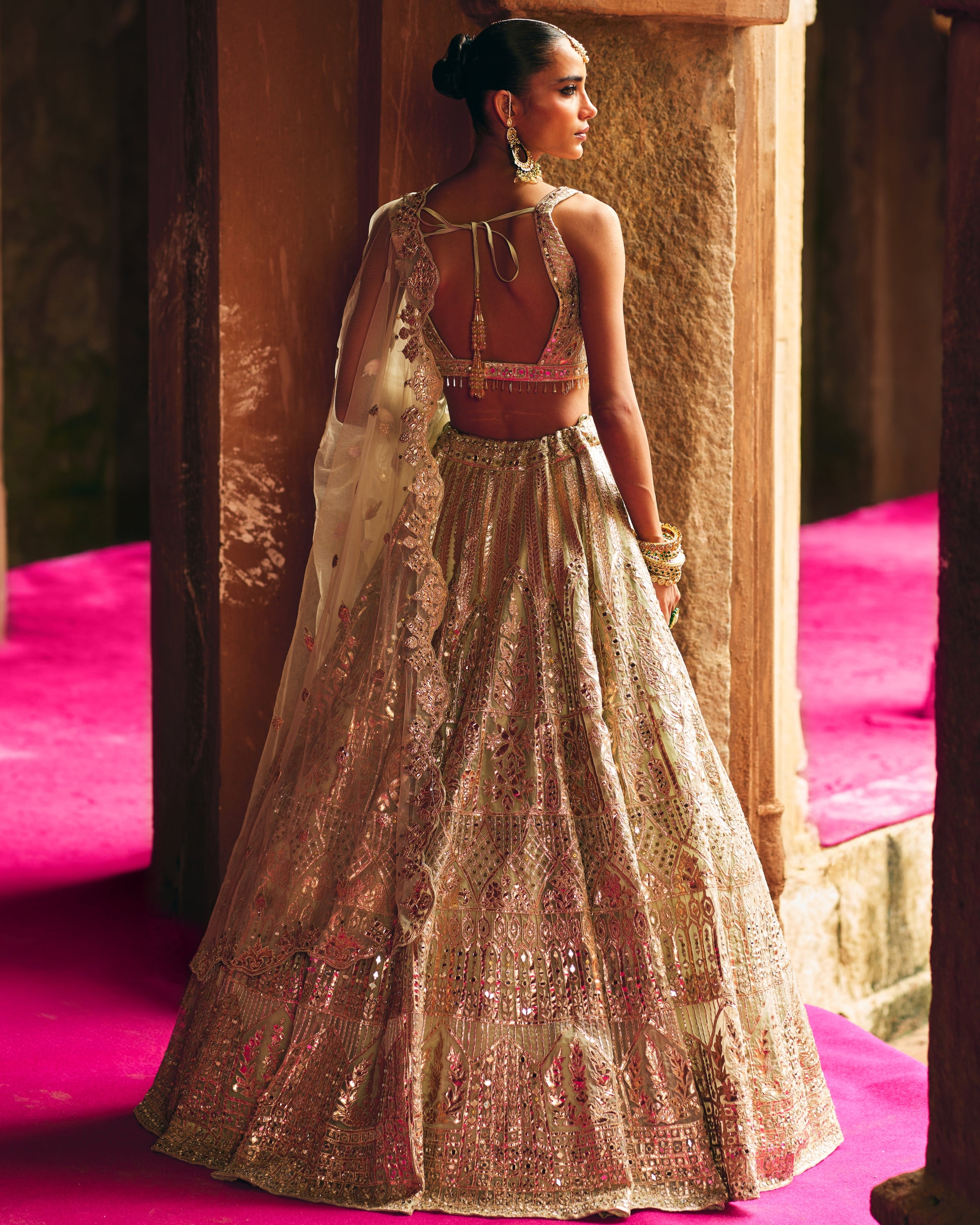 Mint Green Organza Lehenga Set