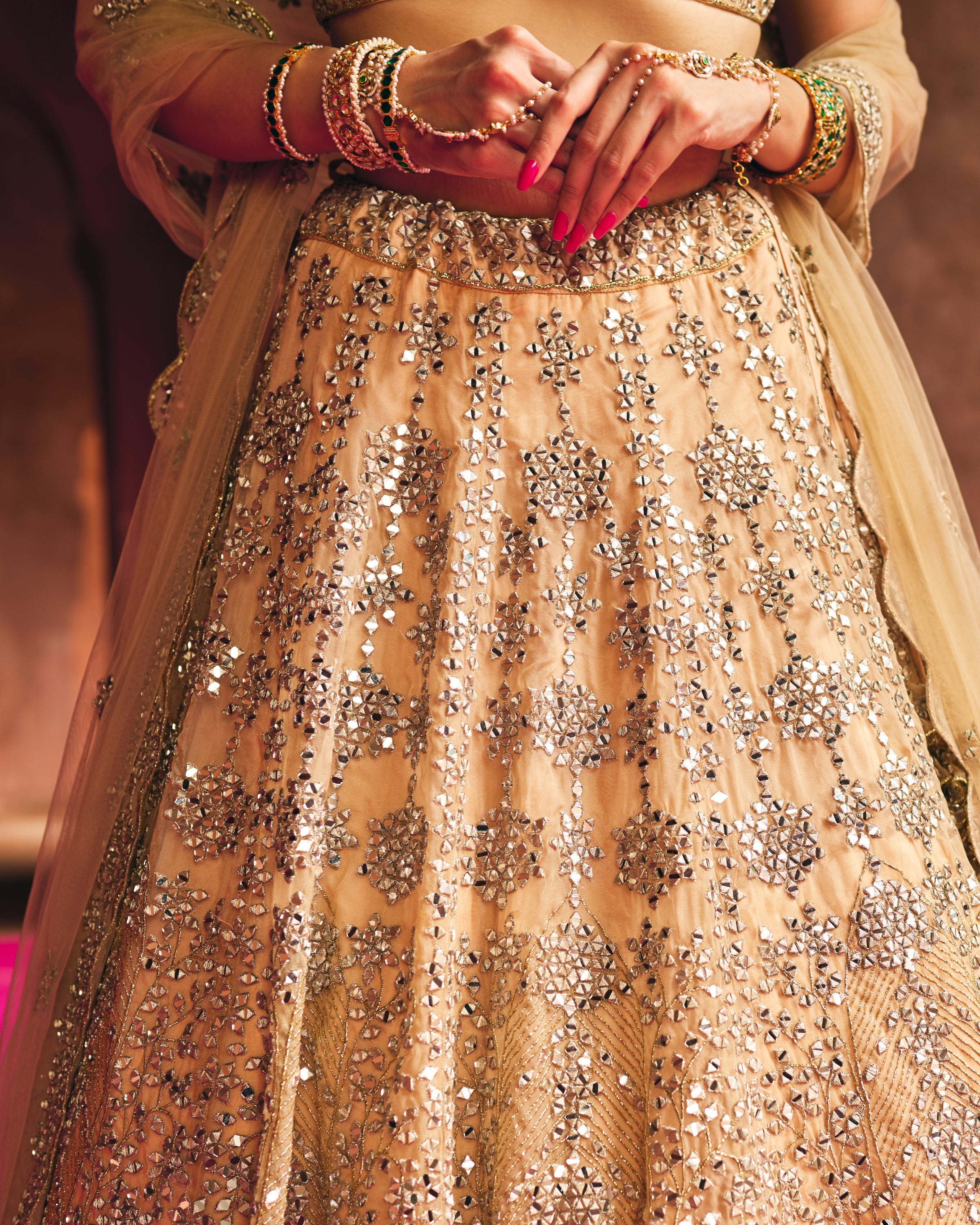 Gold Organza Lehenga Set