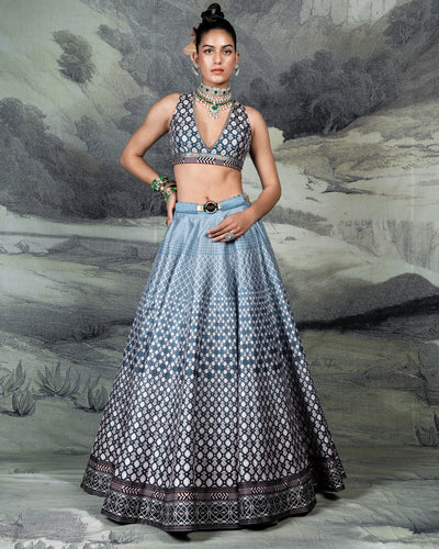 Cerulean Blue Skirt Set