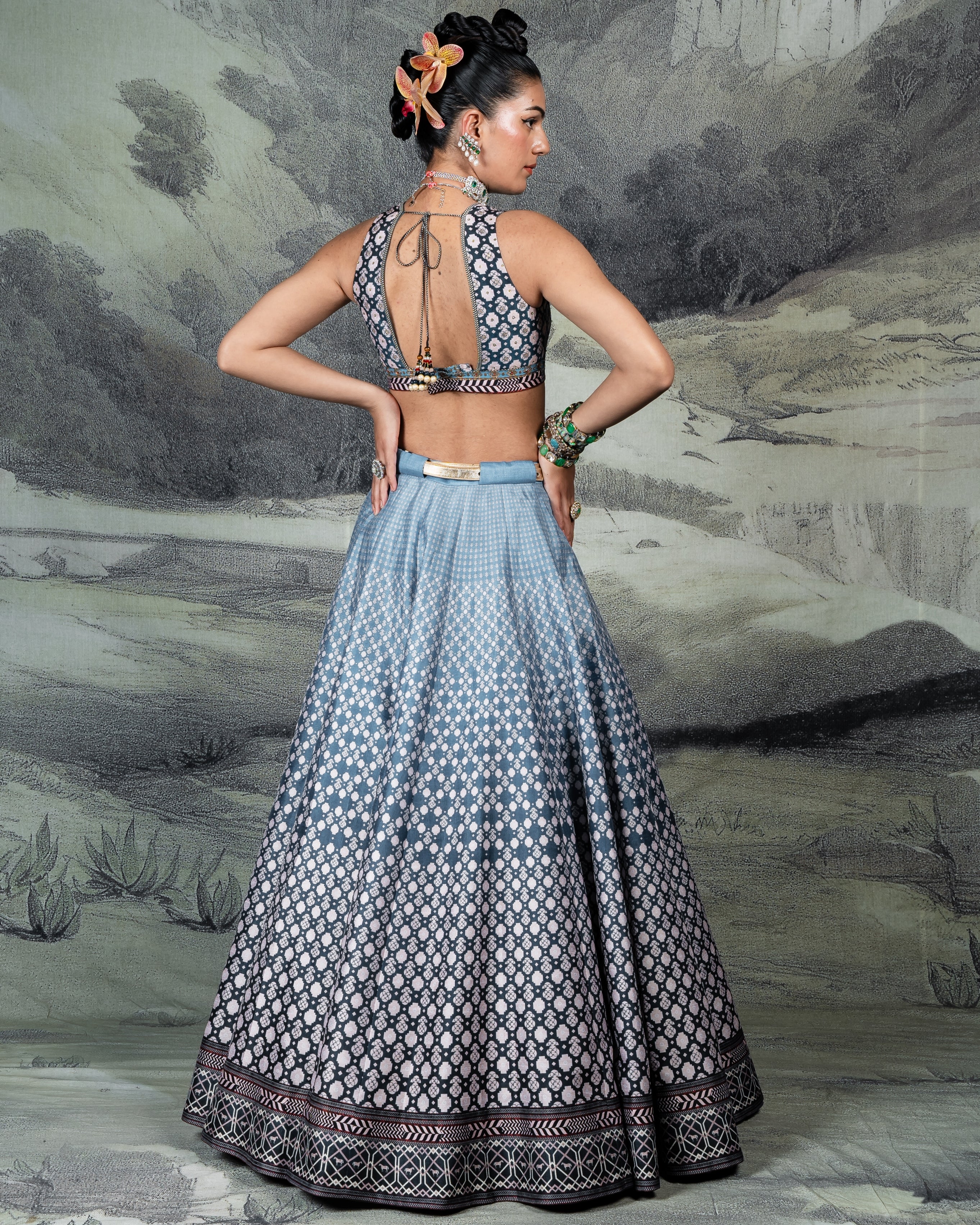 Cerulean Blue Skirt Set