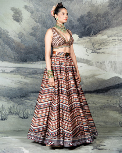 Multi-Hued Pink Skirt Set