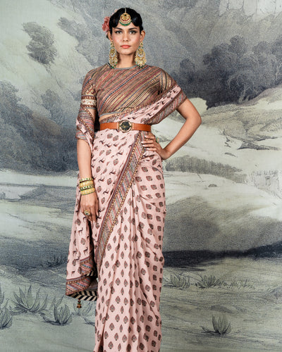 Char Blush Pink Sari Set