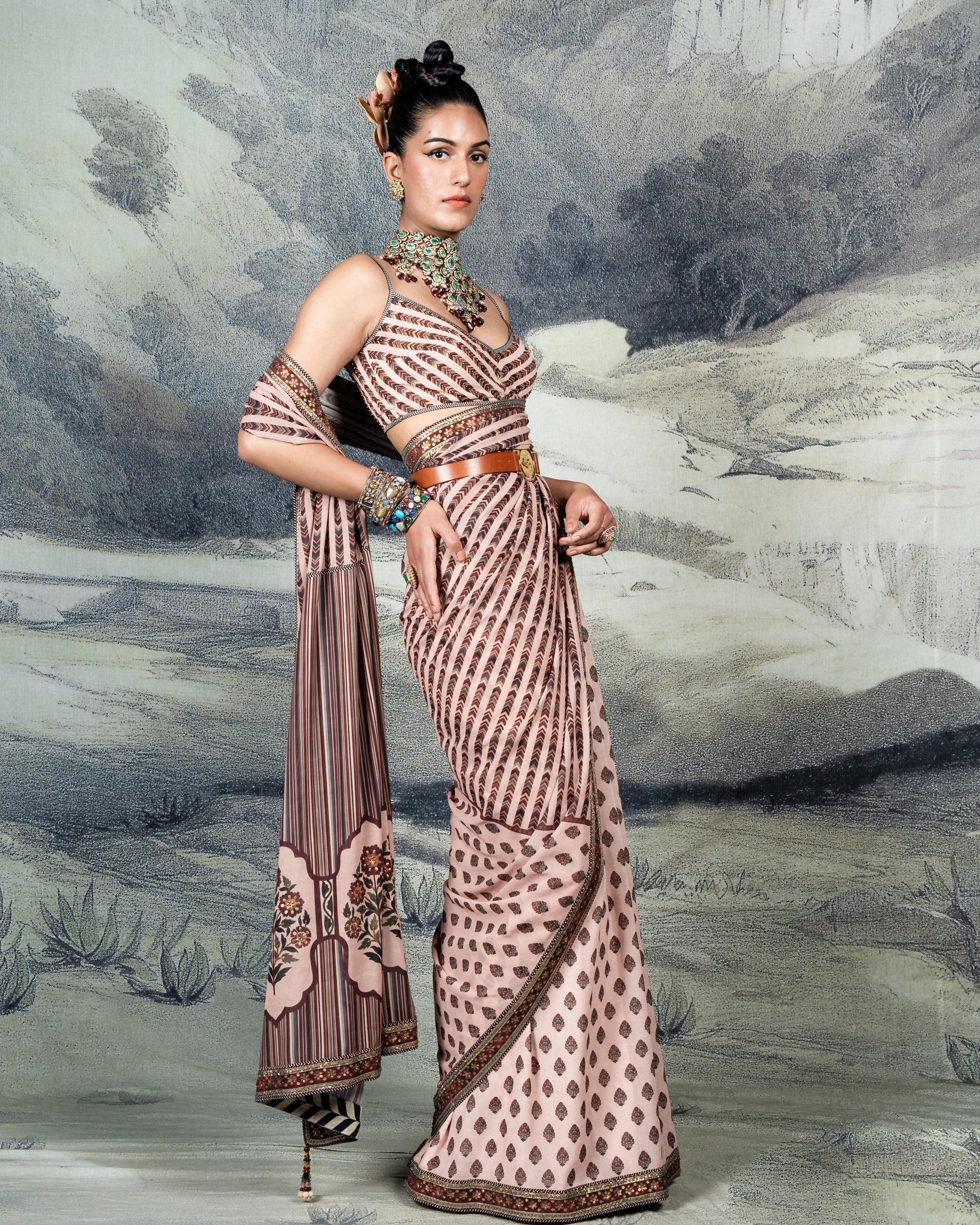Blush Pink Sari Set