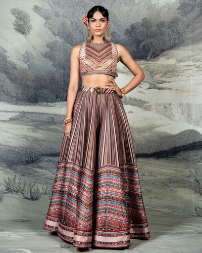 Multi-Hued Skirt Set