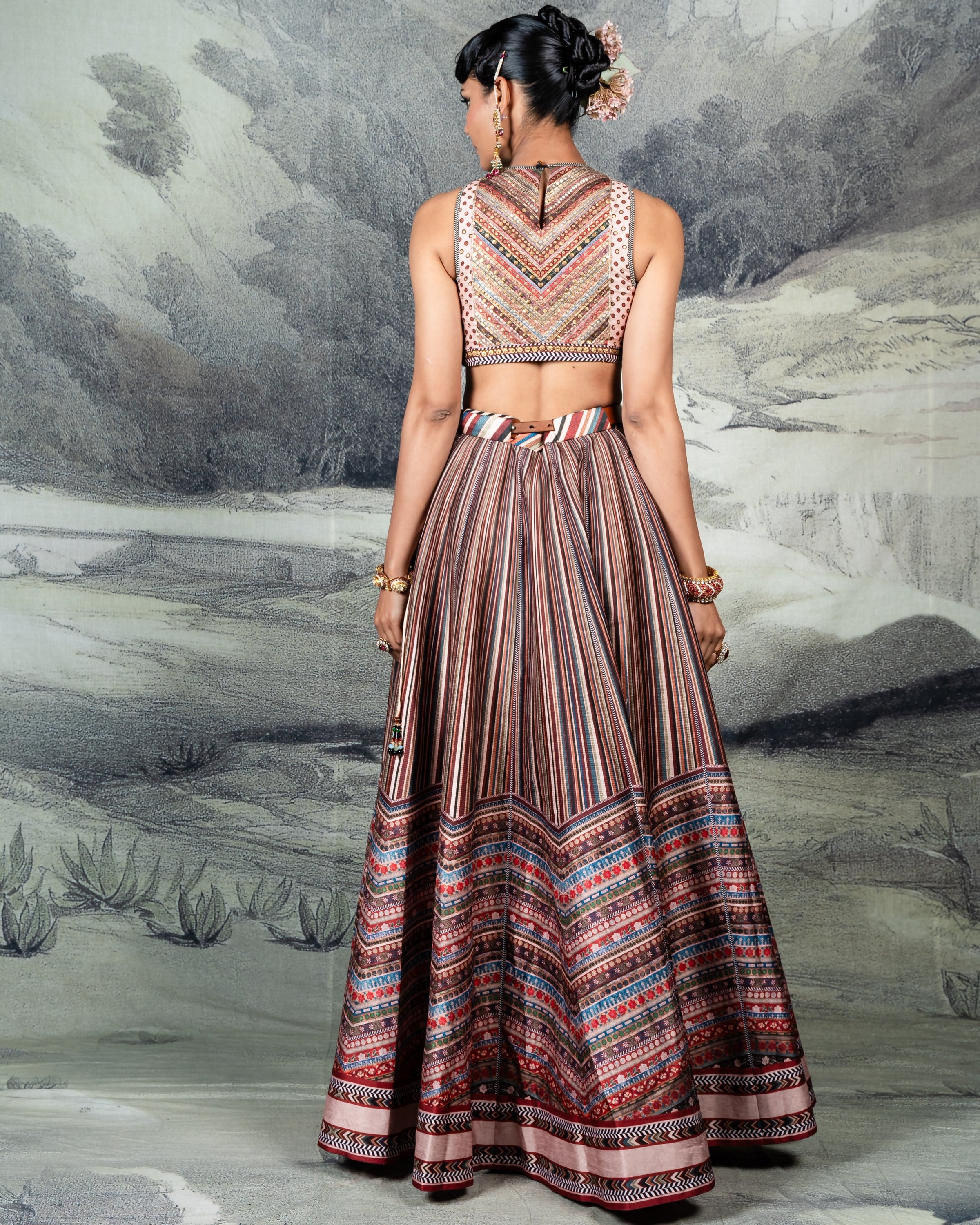 Multi-Hued Skirt Set