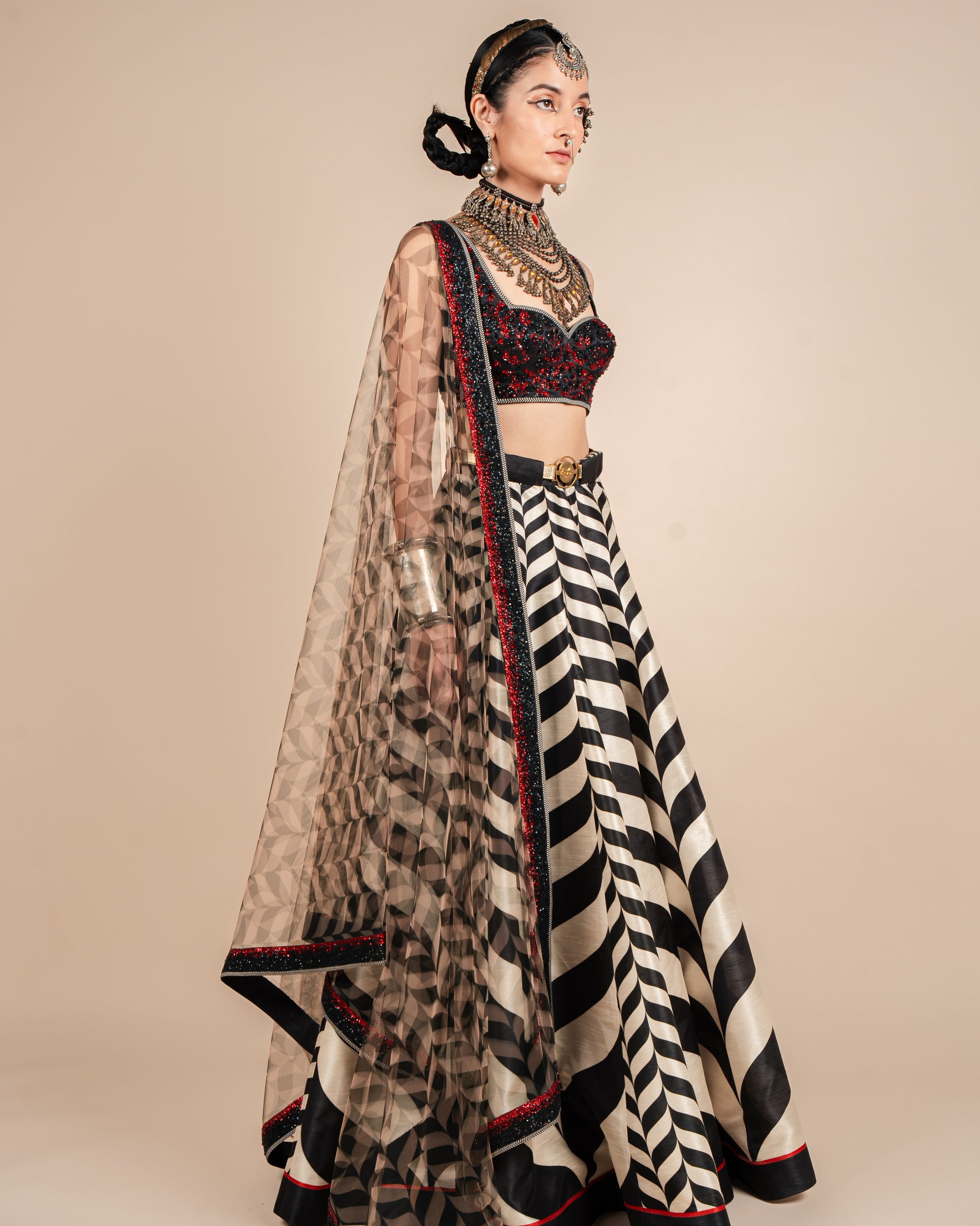 Chevron Godet Skirt Set