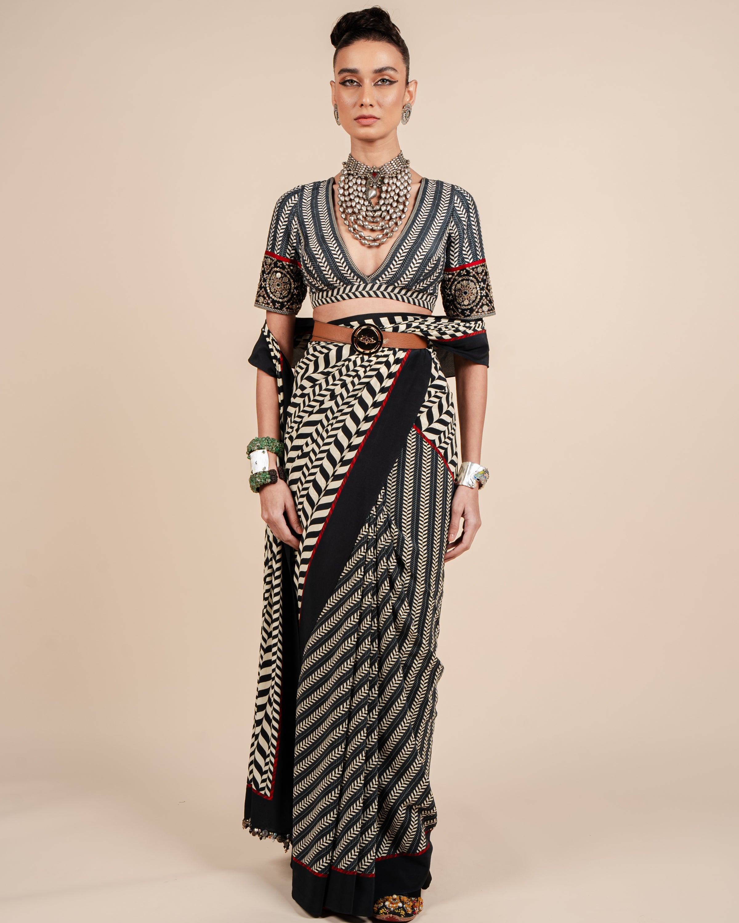 Chevron Sari Set