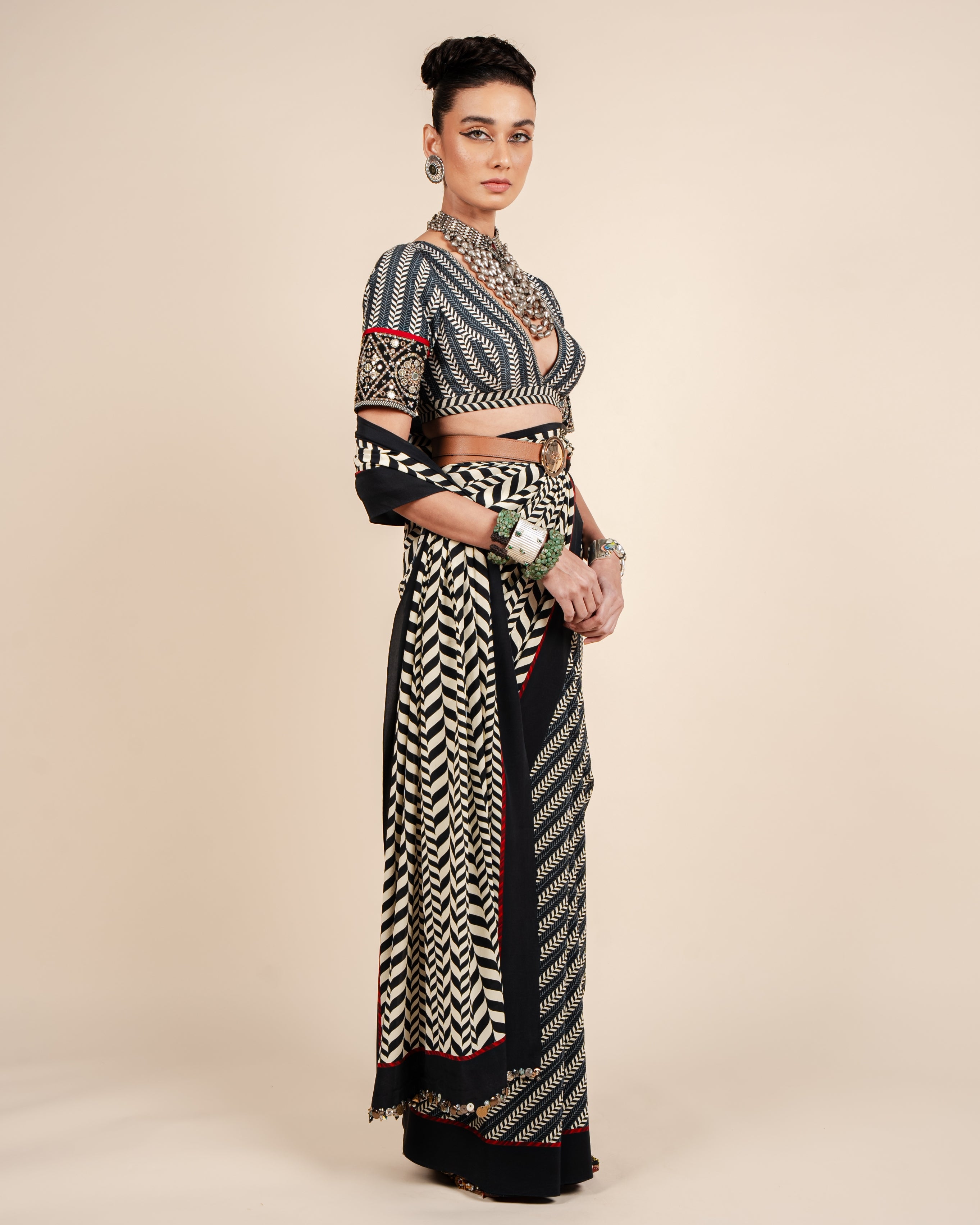 Chevron Sari Set