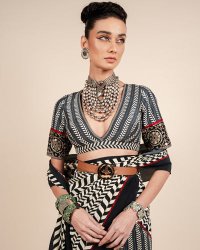 Chevron Sari Set