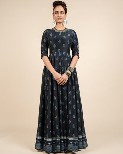 Navy Blue Anarkali