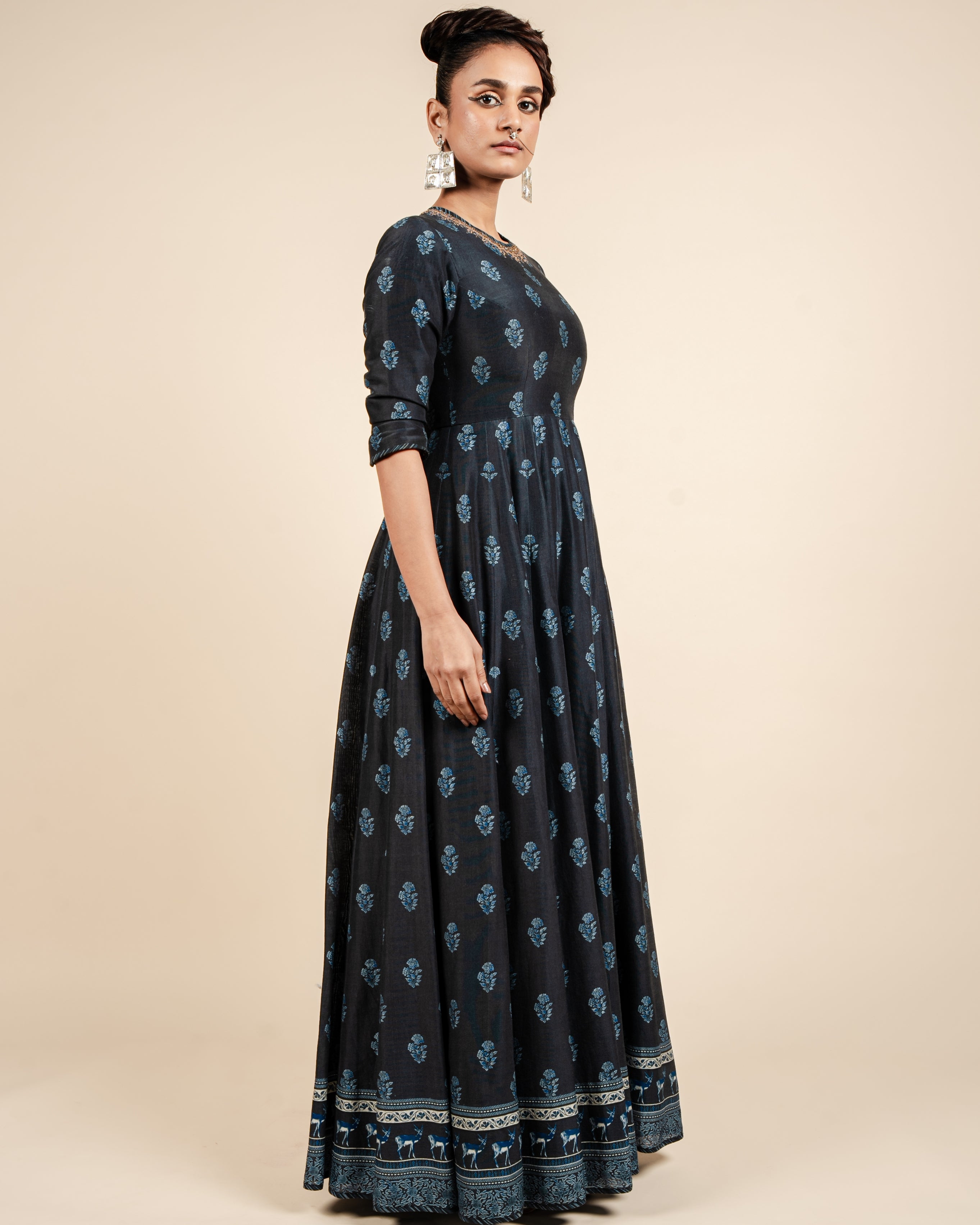 Navy Blue Anarkali