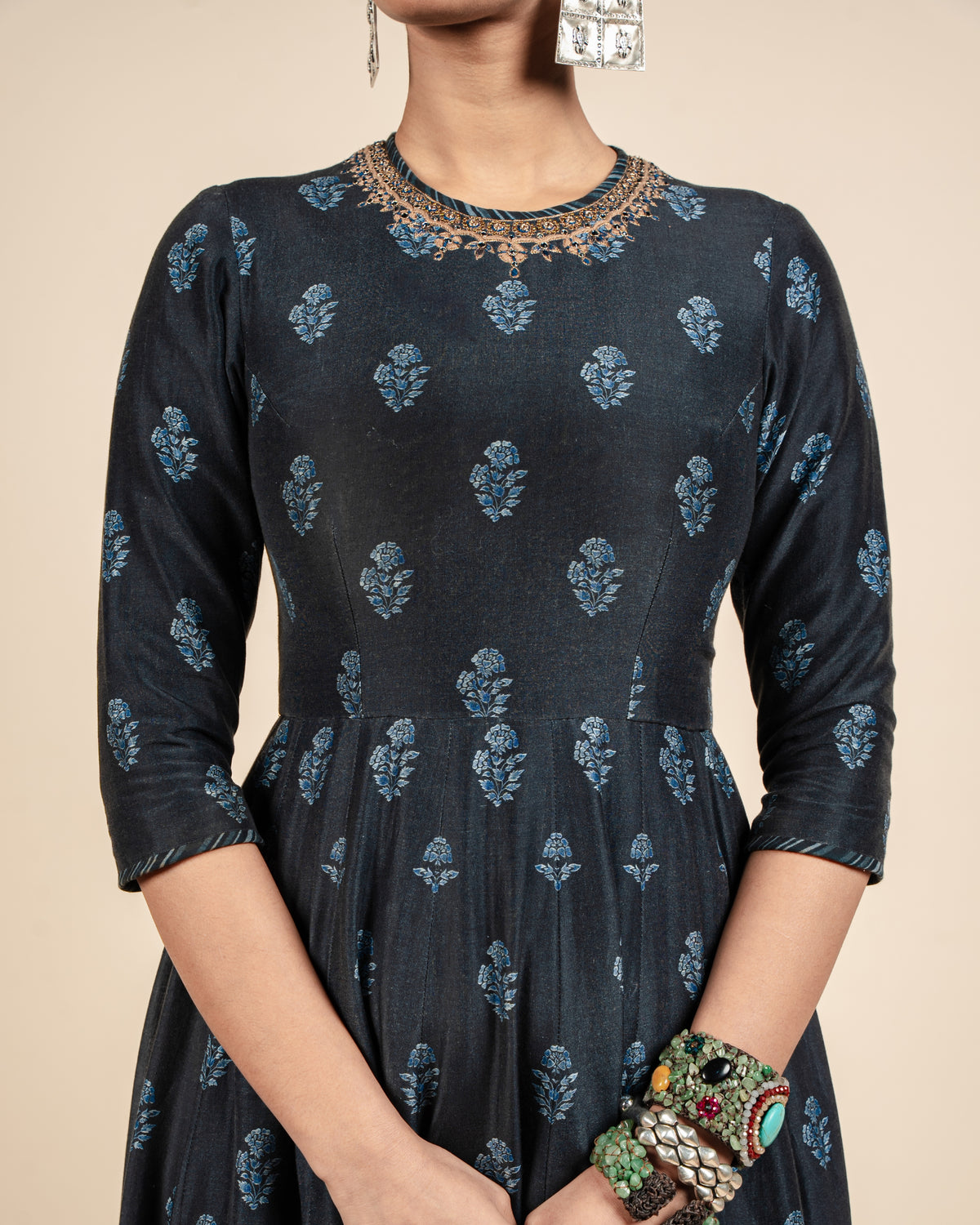 Navy Blue Anarkali