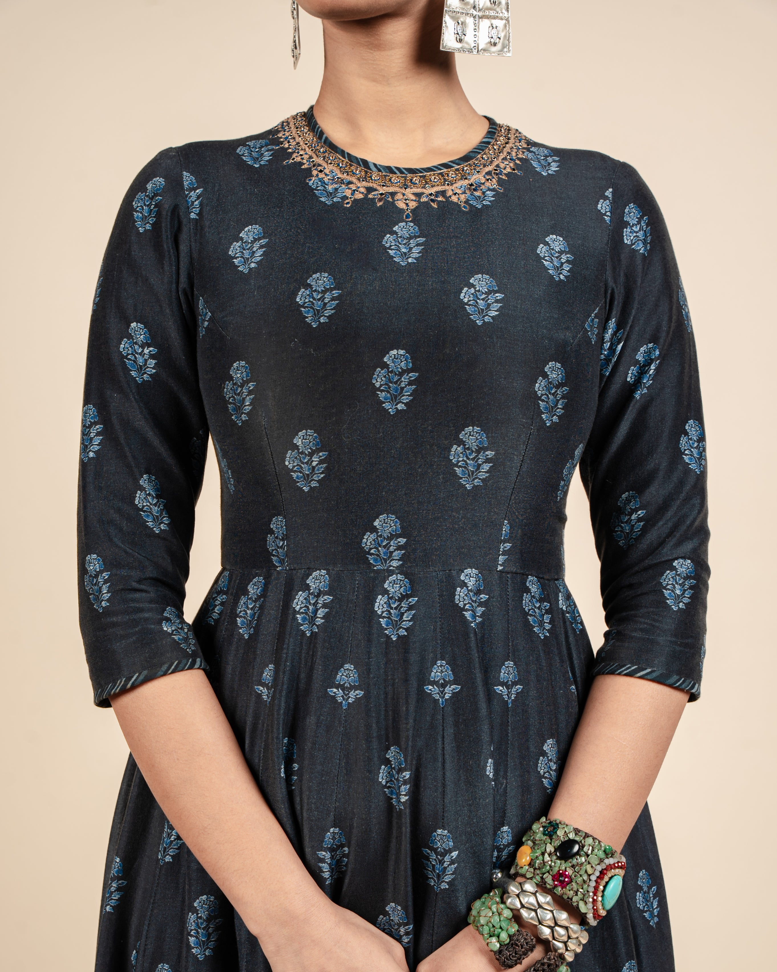 Navy Blue Anarkali