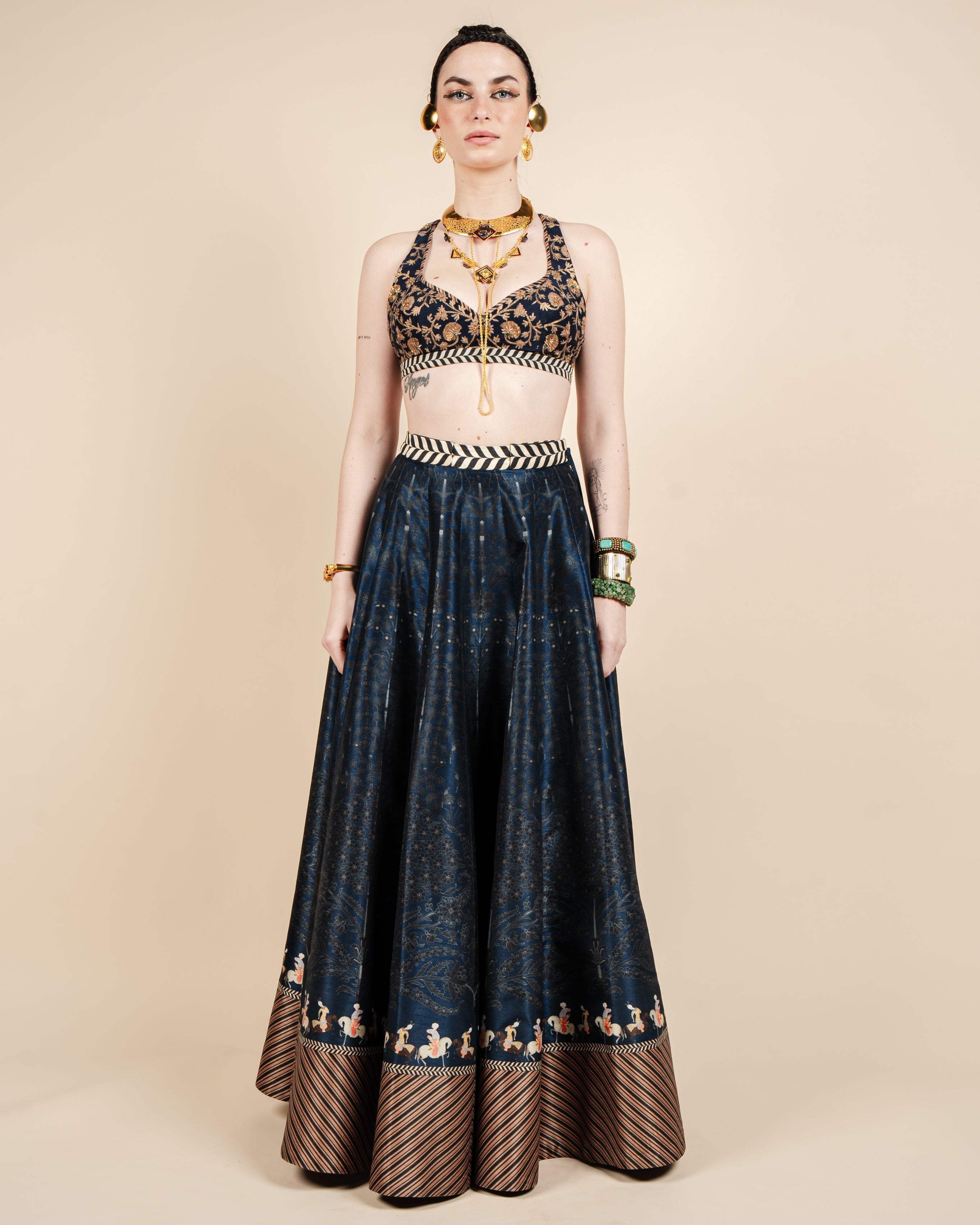 Midnight Blue Skirt Set