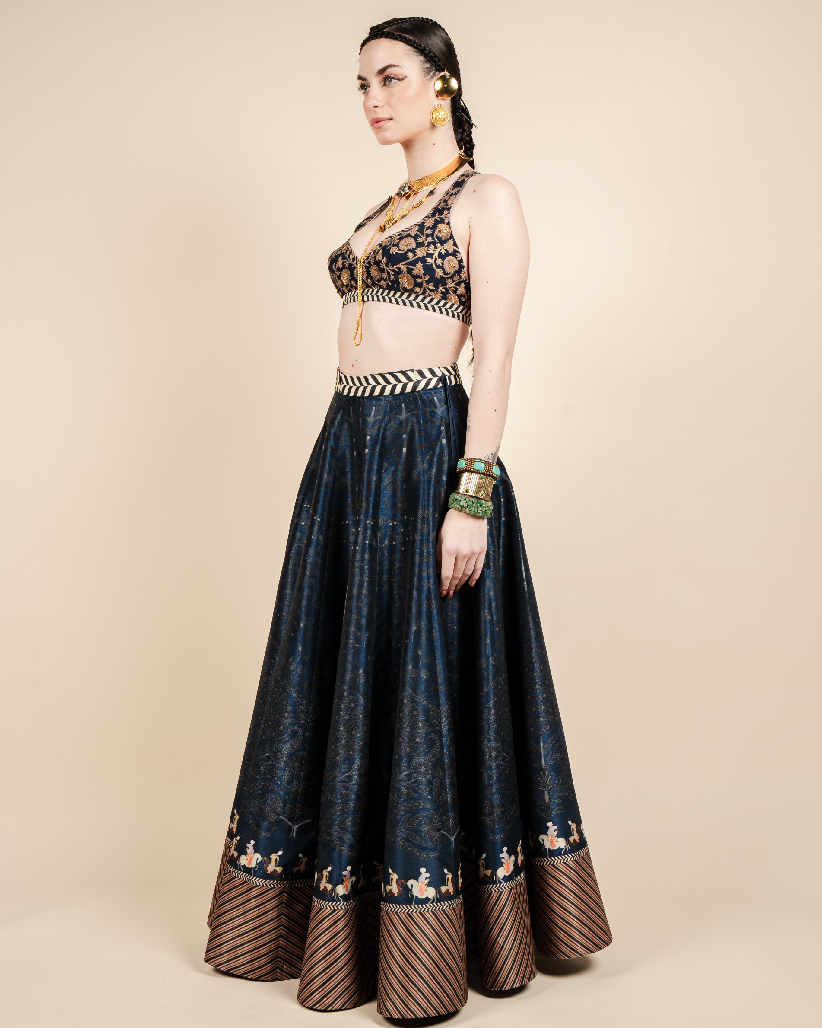 Midnight Blue Skirt Set