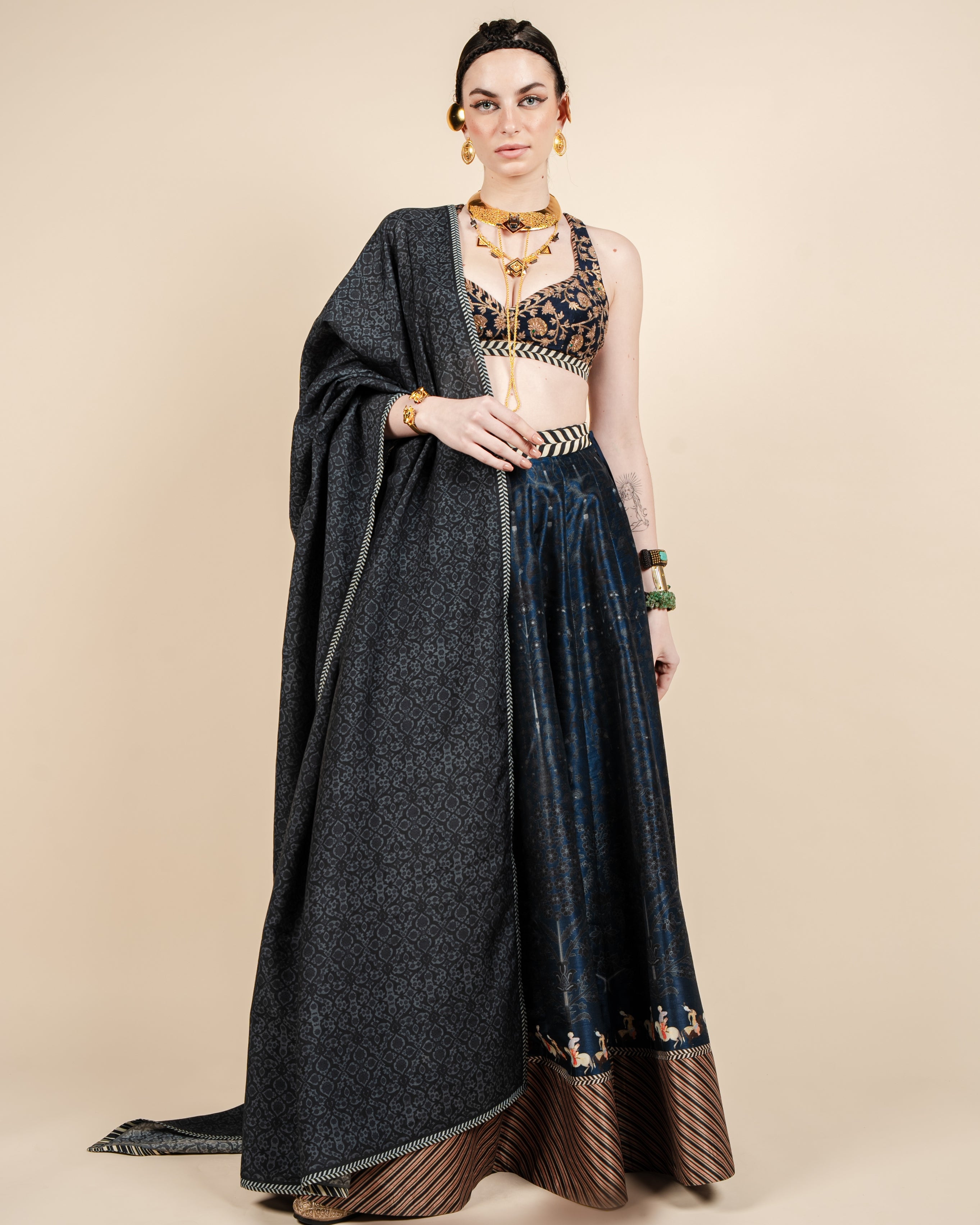 Midnight Blue Skirt Set