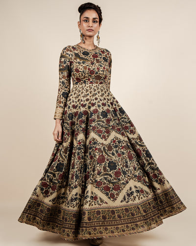 Multi-Hued Printed Anarkali