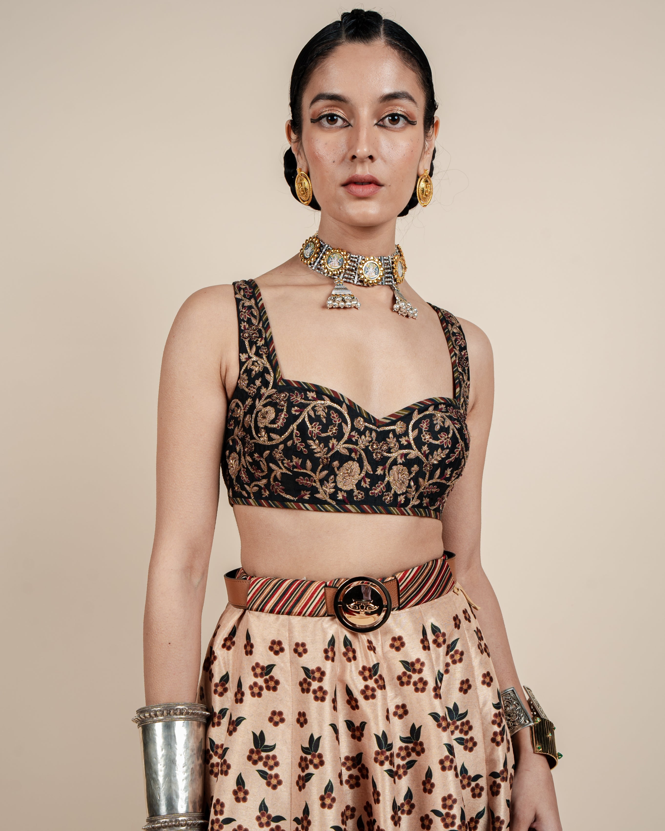 Pearl Beige Skirt Set