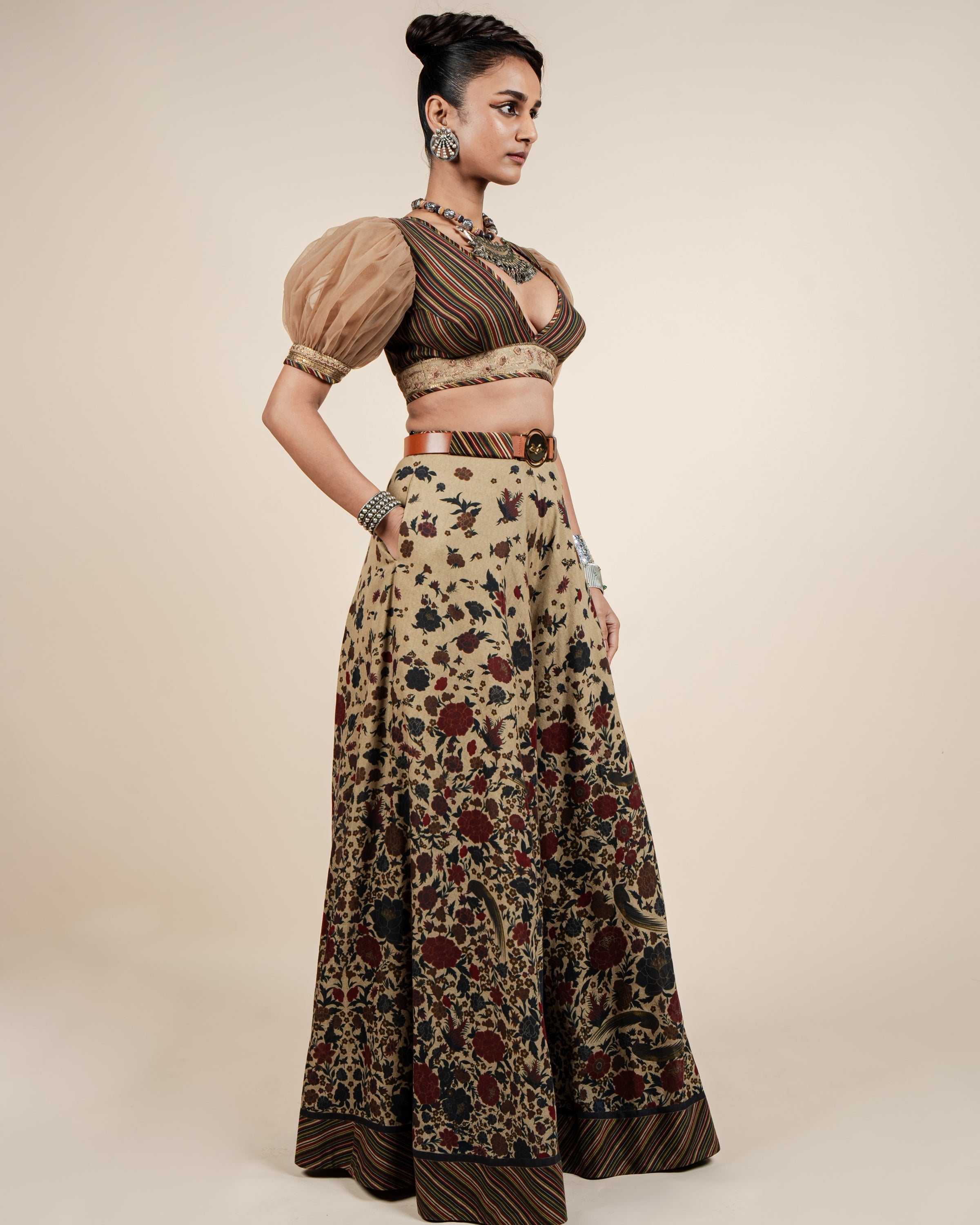 Oat Beige Sharara Set