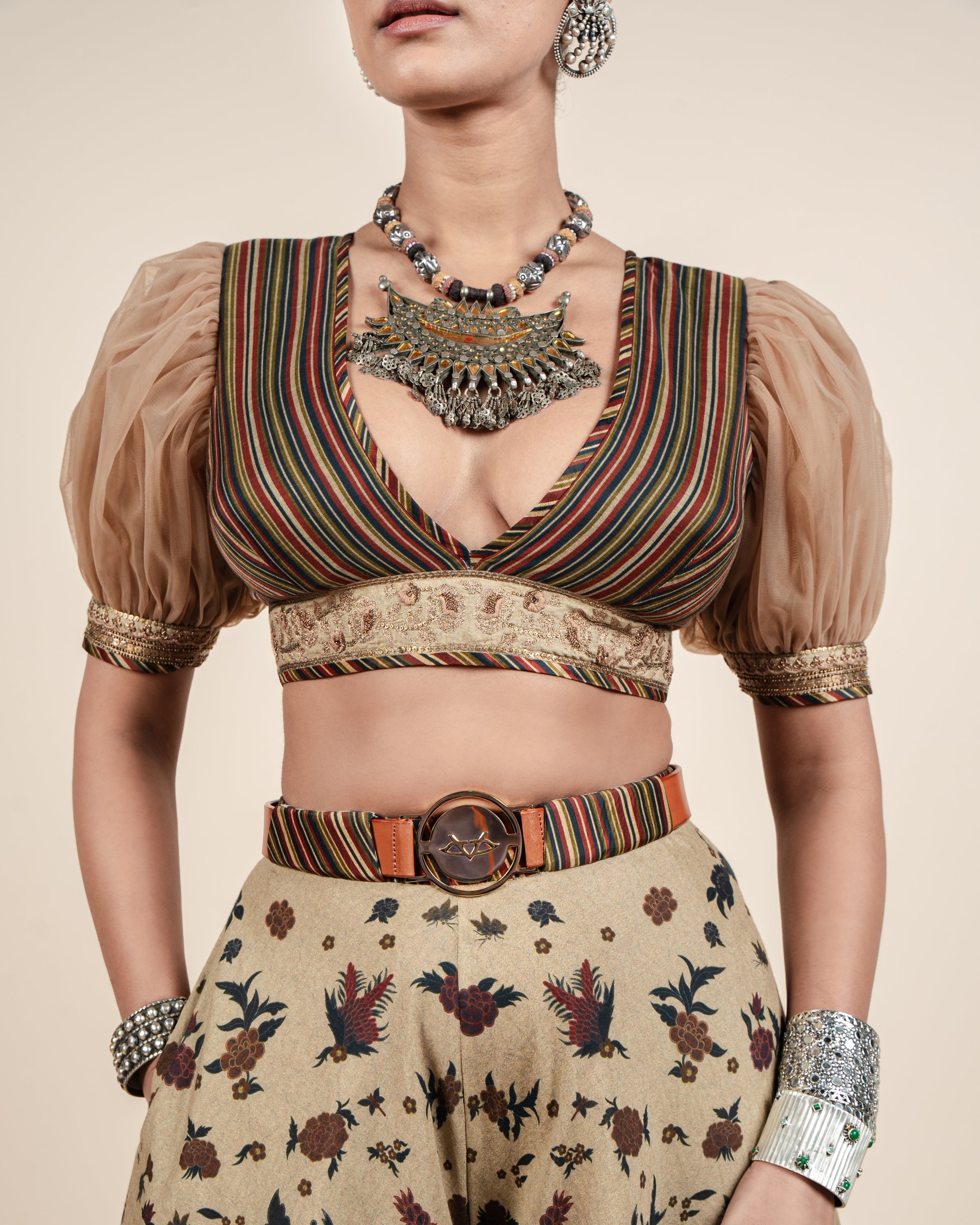 Oat Beige Sharara Set