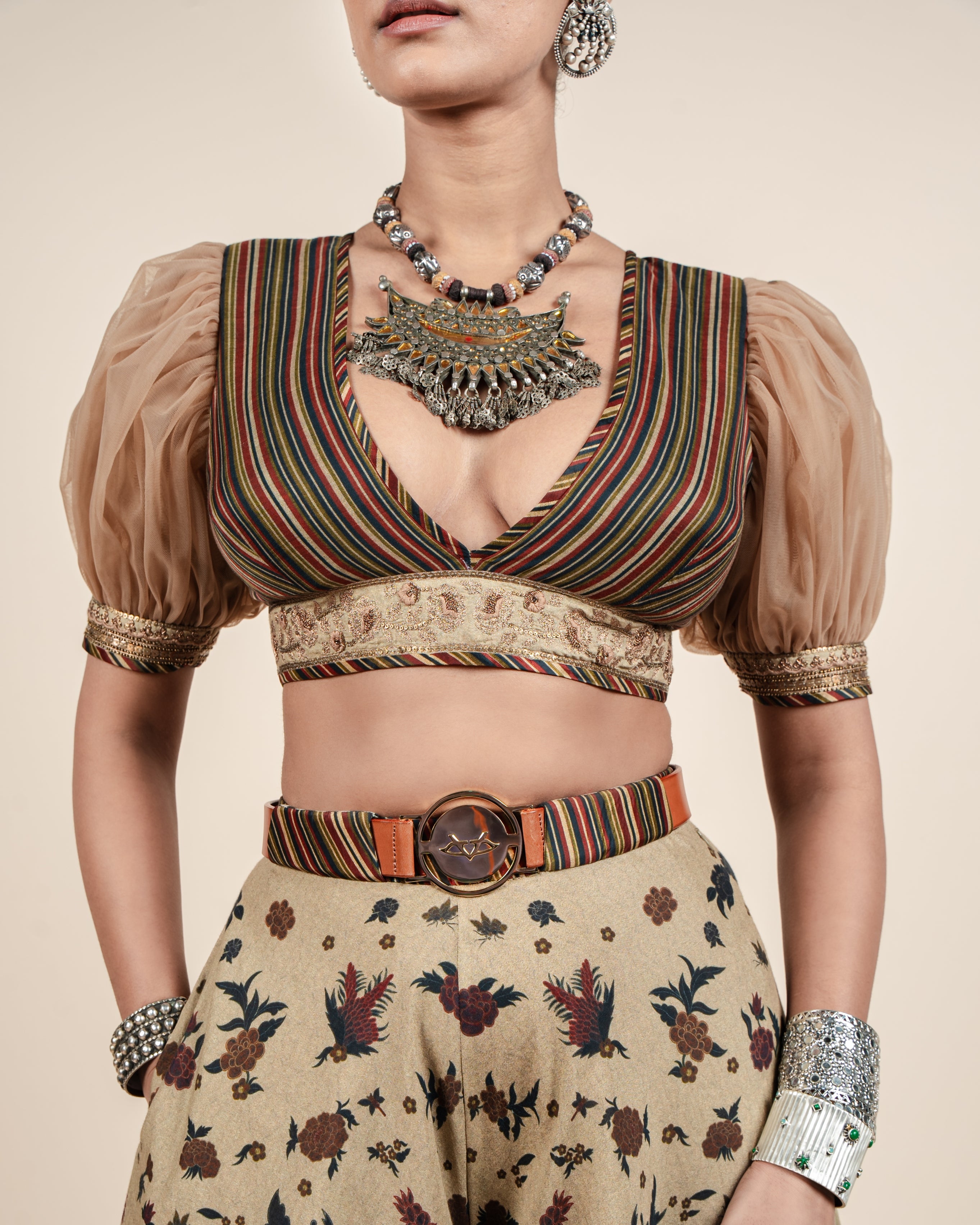 Oat Beige Sharara Set