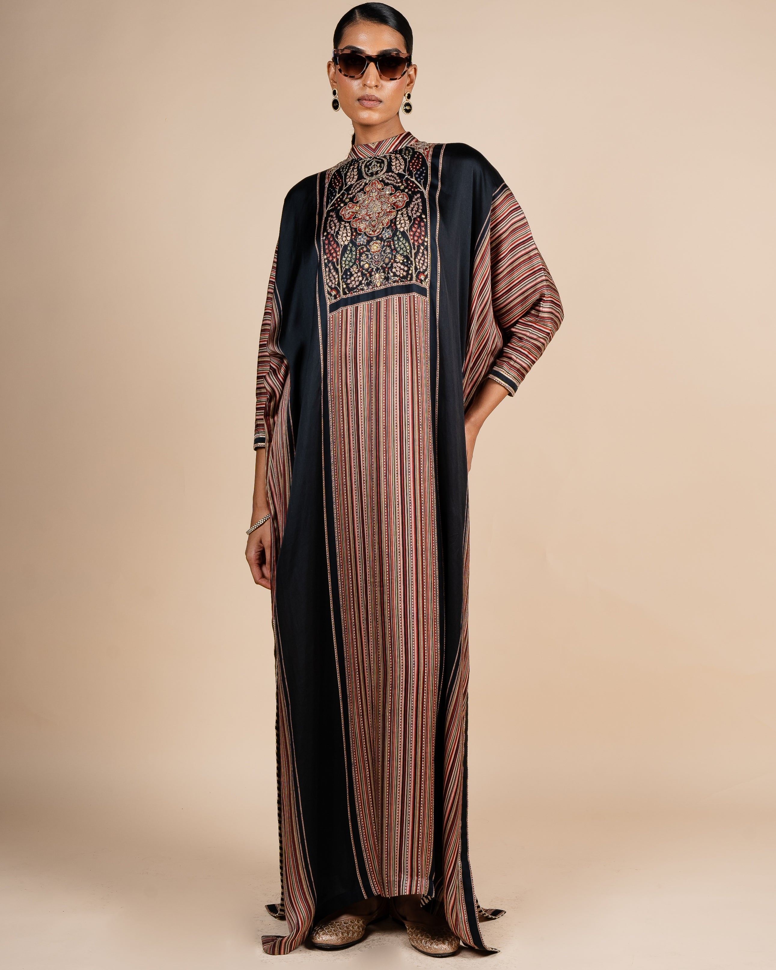 Multicoloured Striped Kaftan