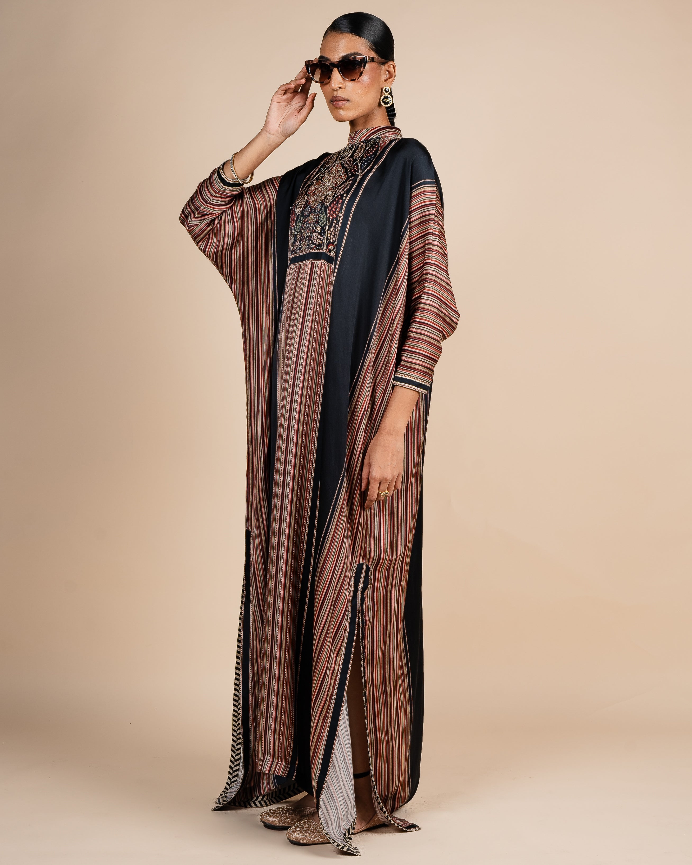 Multicoloured Striped Kaftan
