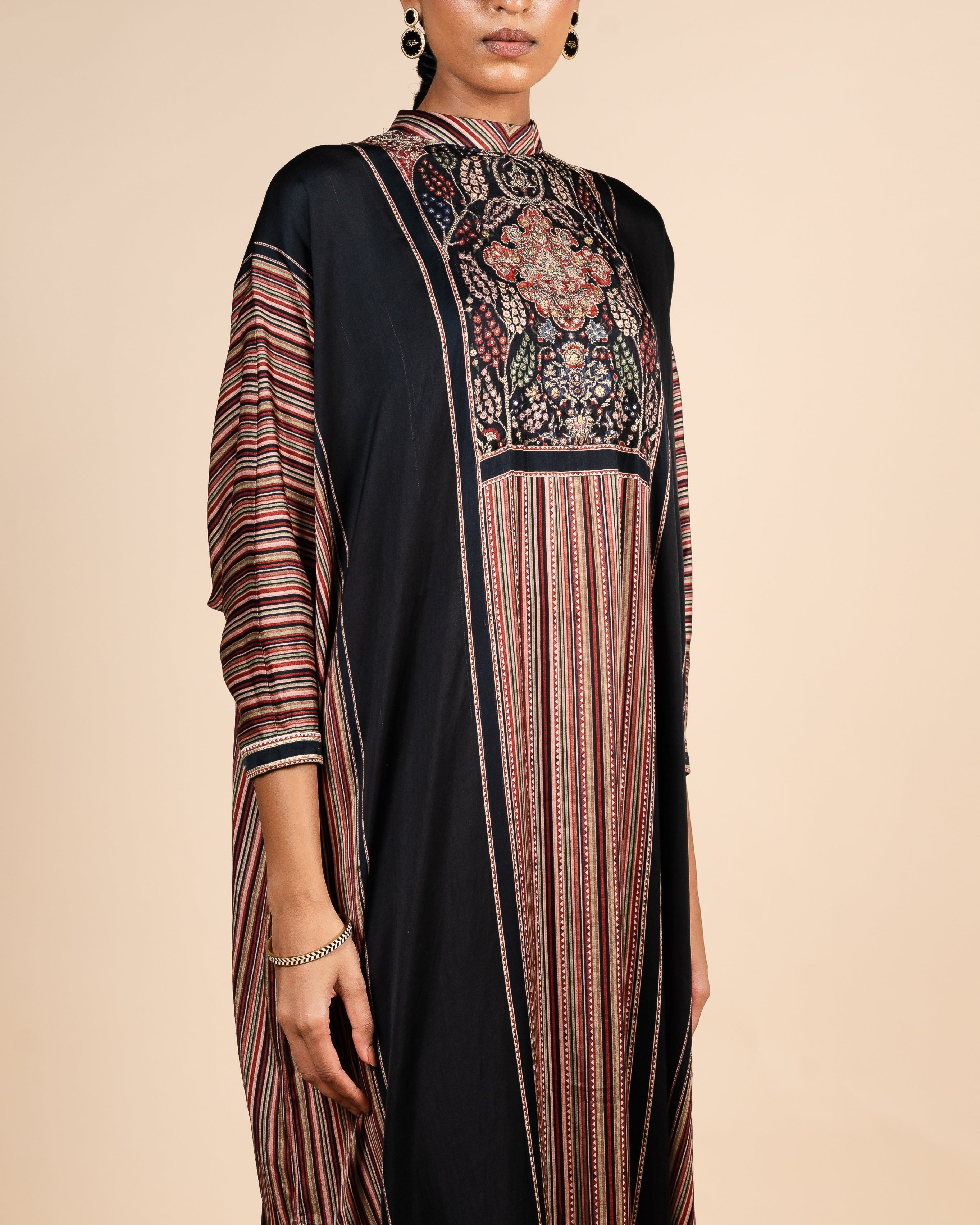 Multicoloured Striped Kaftan
