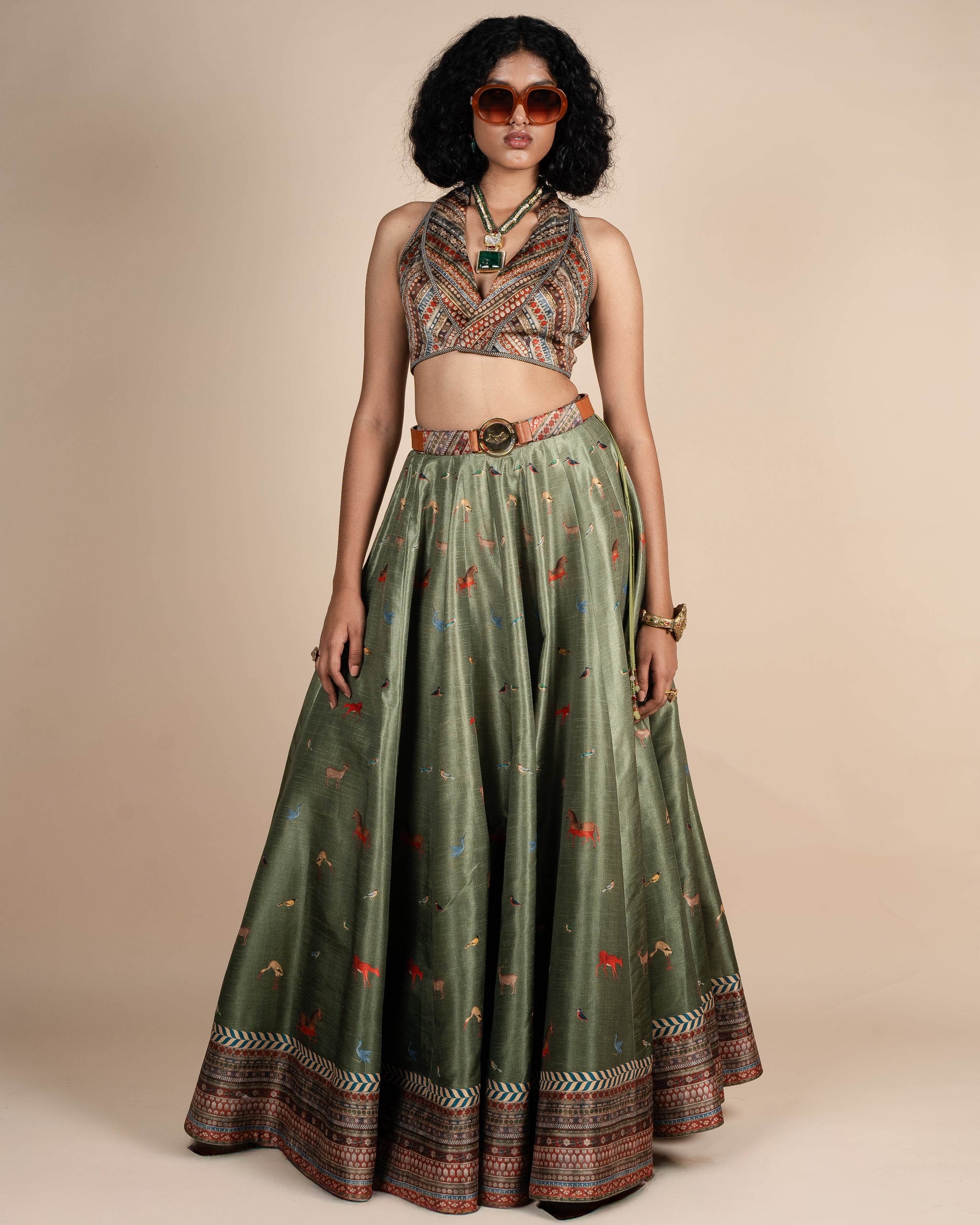 Sage Green Skirt Set