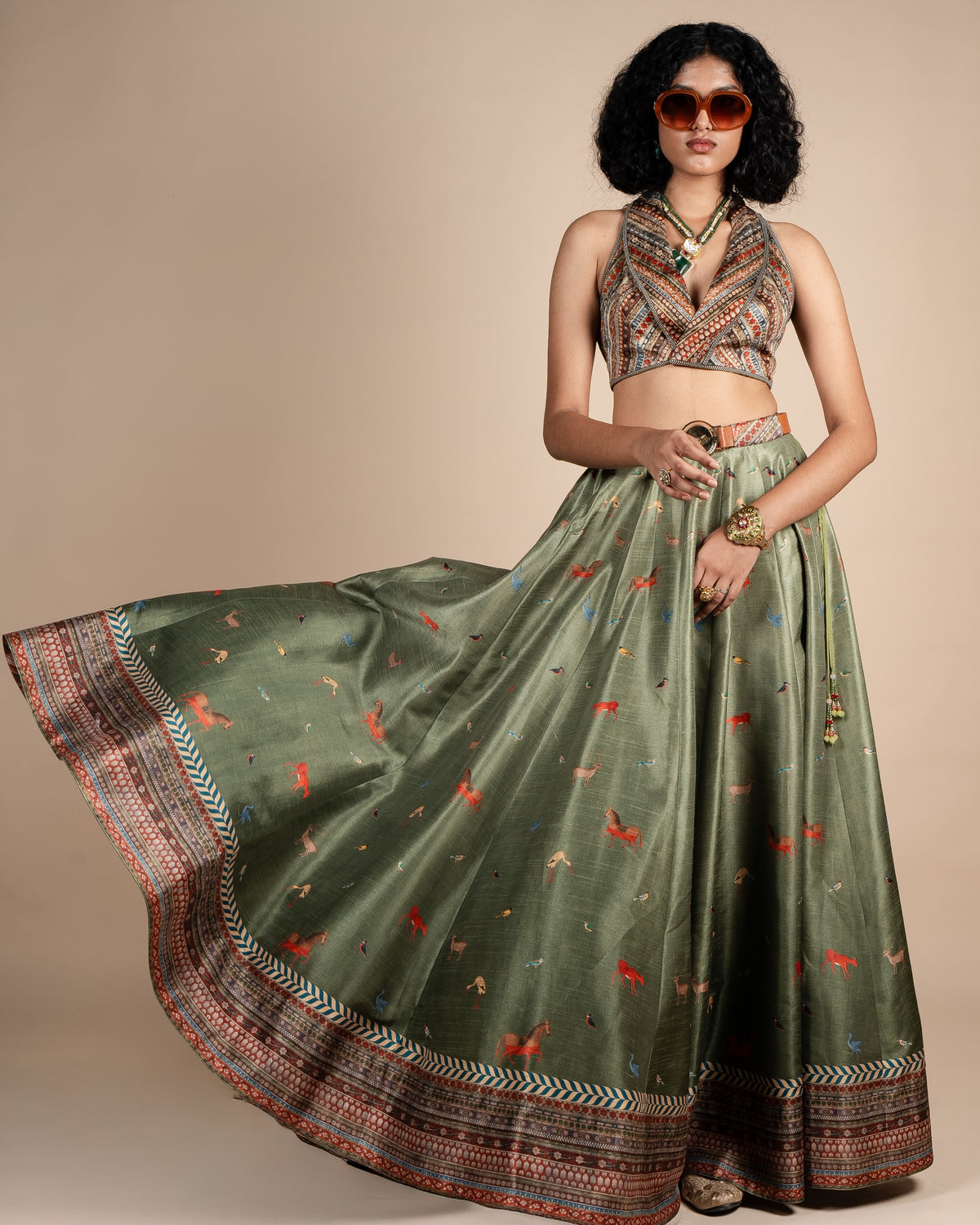 Sage Green Skirt Set